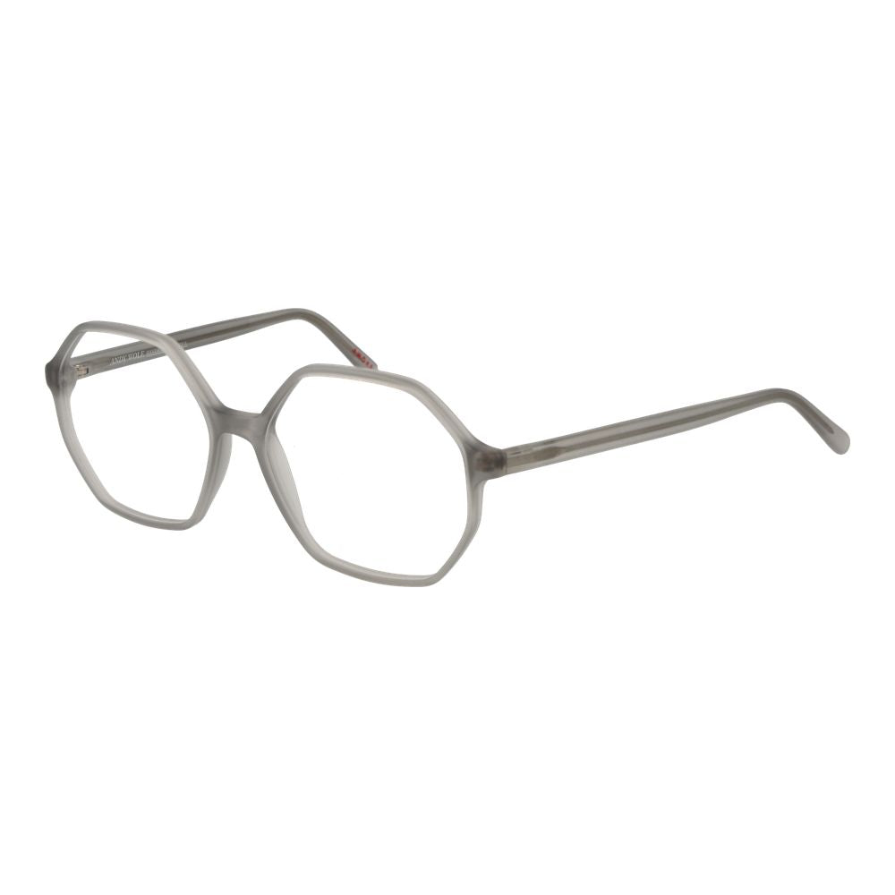 Andy Wolf Gray Unisex Optical Frames – Square Full-Rim, 56mm