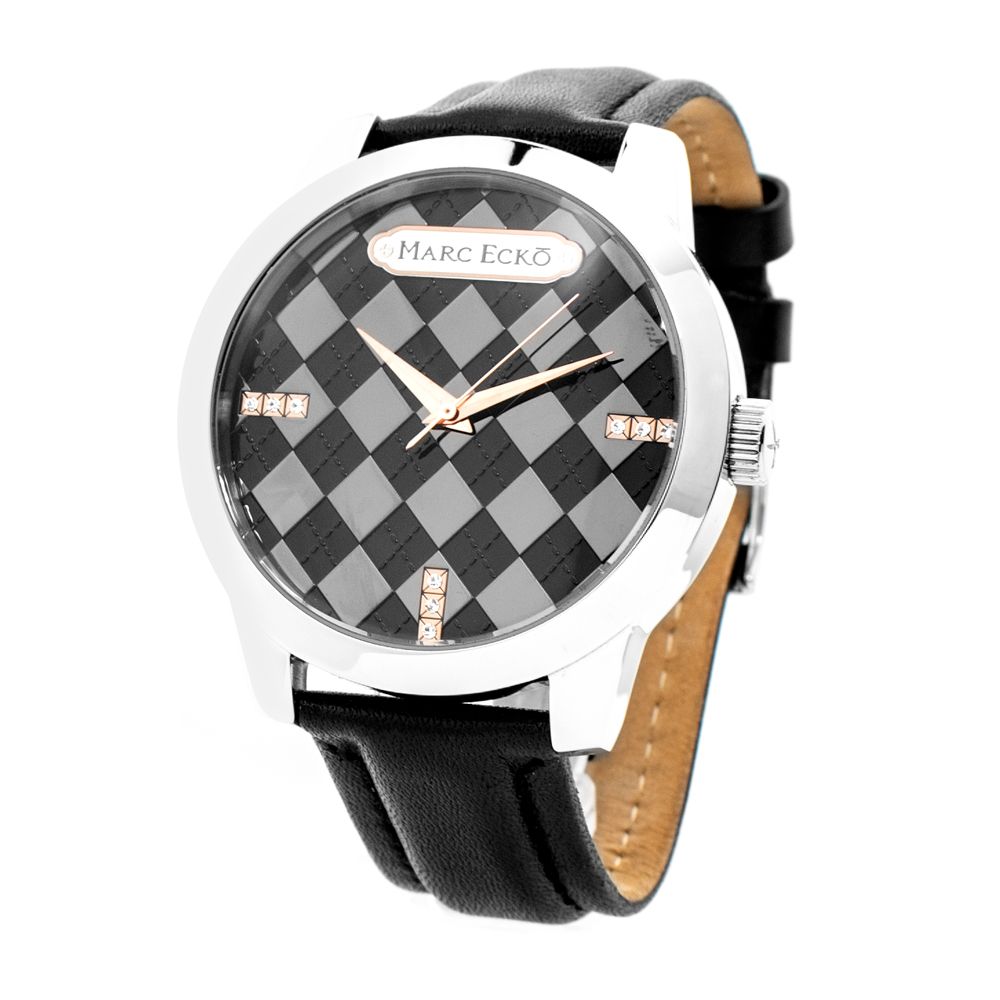 Marc Ecko Black Leather Watch - Bold Elegance Redefined