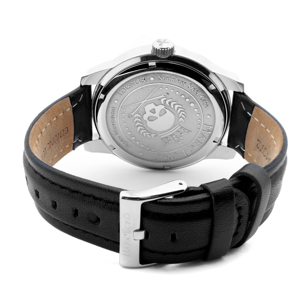 Marc Ecko Black Leather Watch - Bold Elegance Redefined