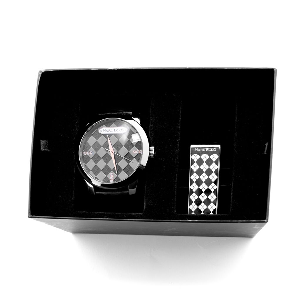 Marc Ecko Black Leather Watch - Bold Elegance Redefined