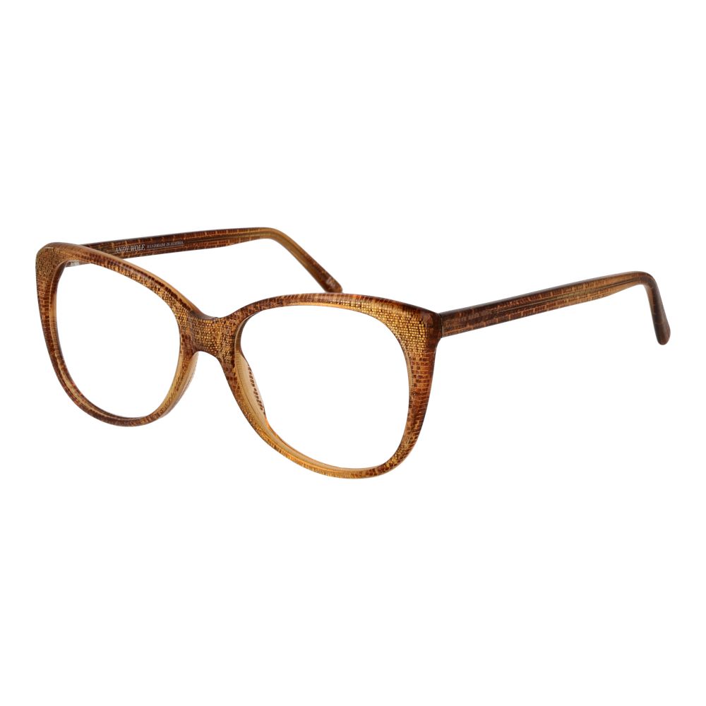 Andy Wolf Unisex Optical Frames – Honey Cat Eye Design, 55mm
