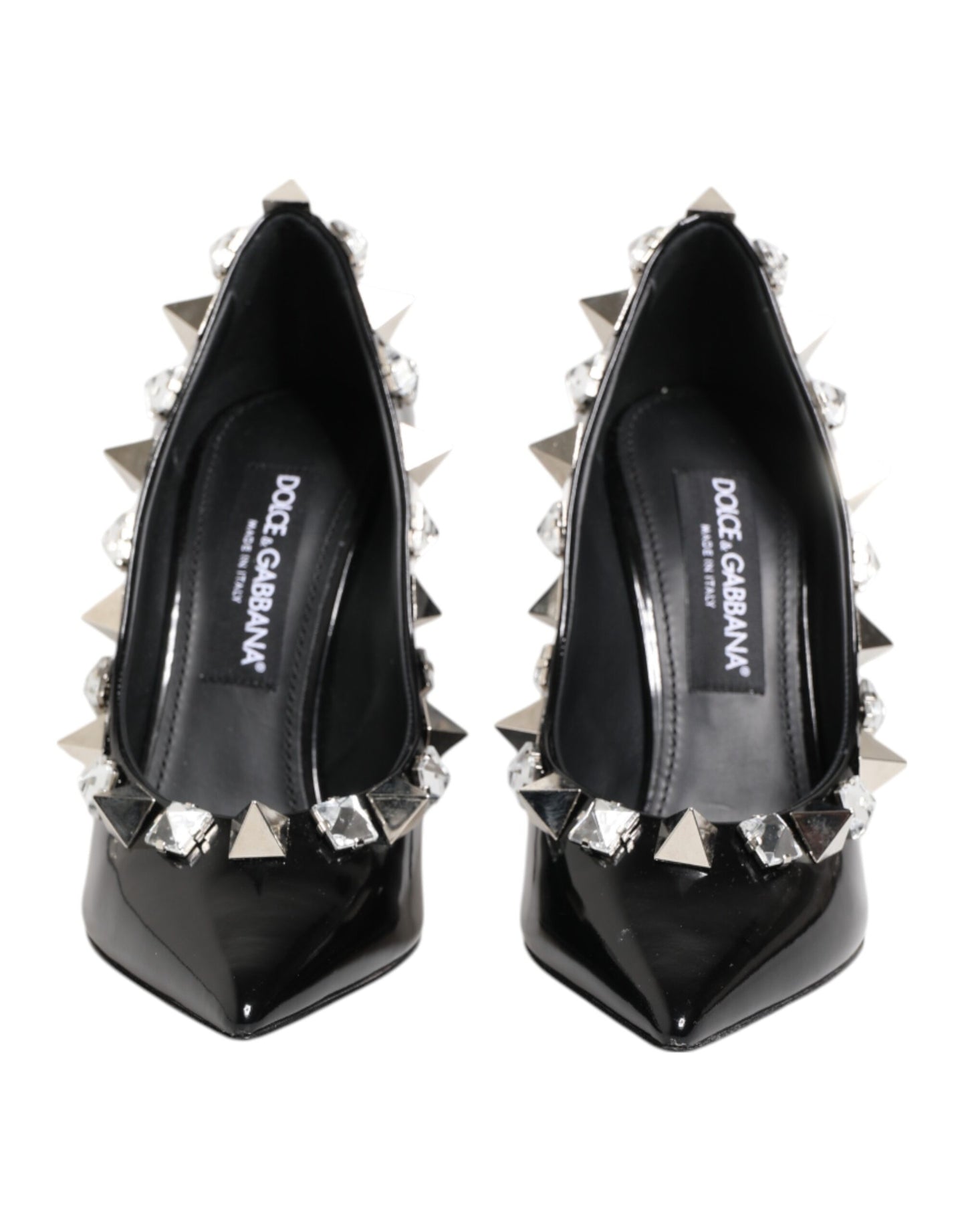Dolce & Gabbana Black Crystals Studs Stiletto Pumps