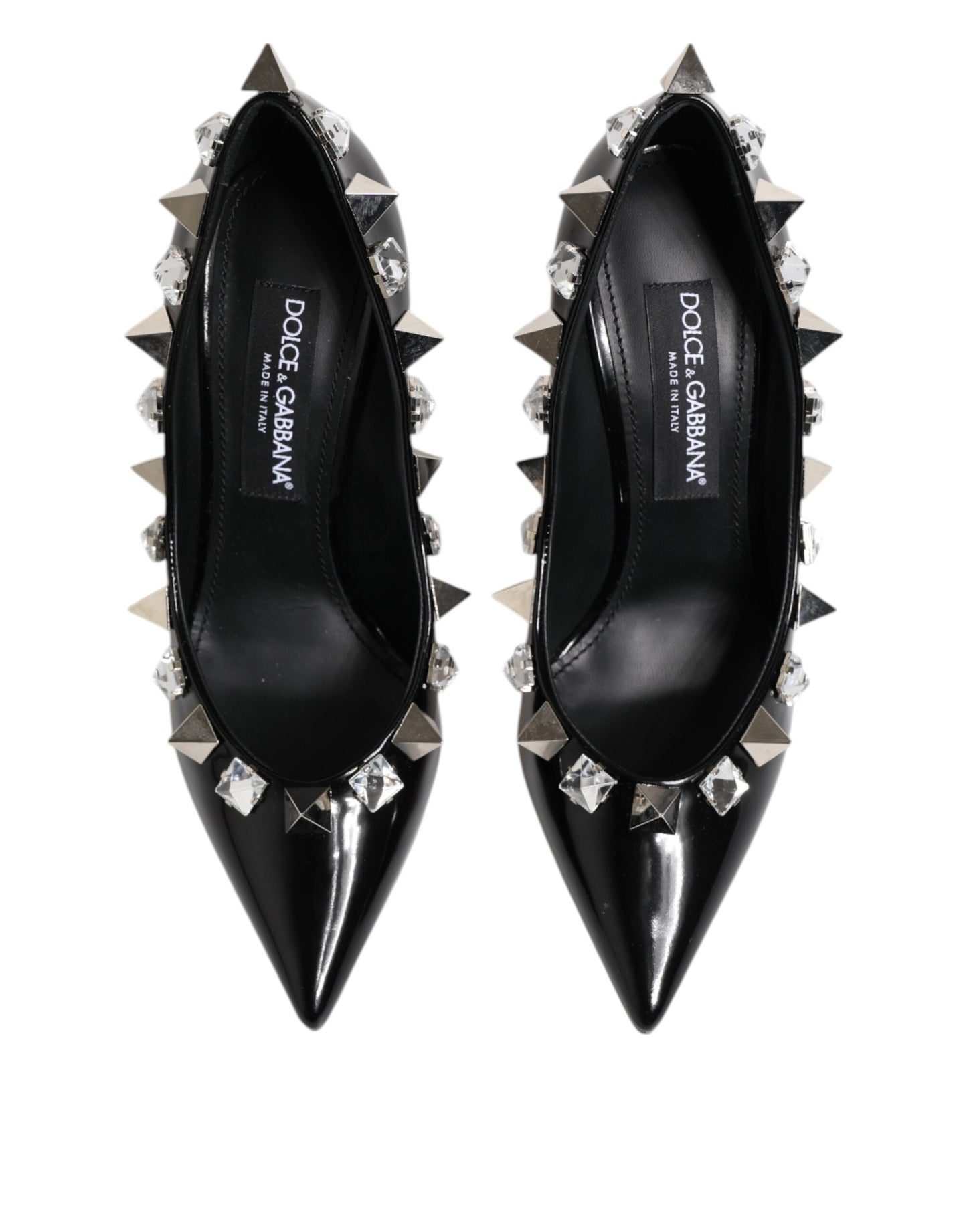 Dolce & Gabbana Black Crystals Studs Stiletto Pumps