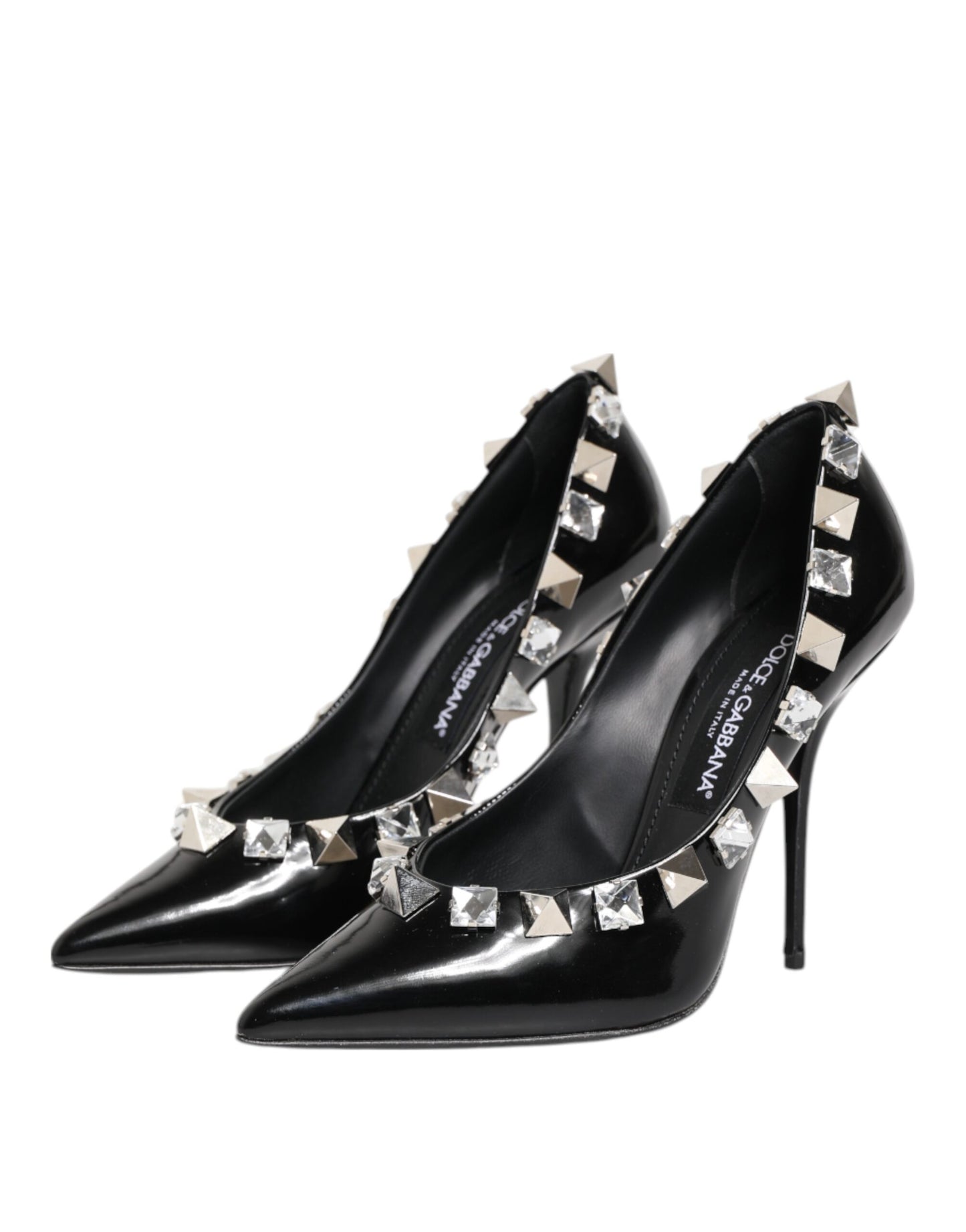 Dolce & Gabbana Black Crystals Studs Stiletto Pumps
