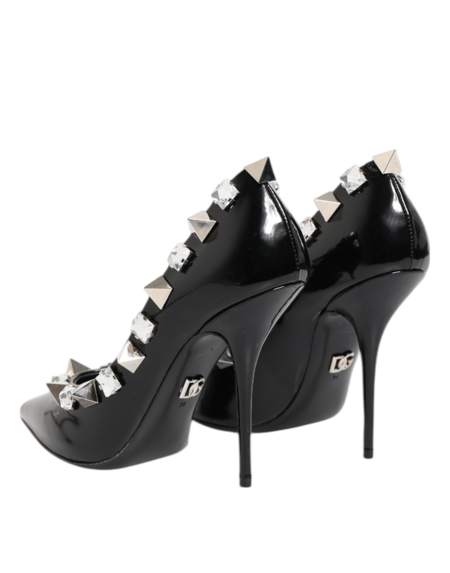 Dolce & Gabbana Black Crystals Studs Stiletto Pumps