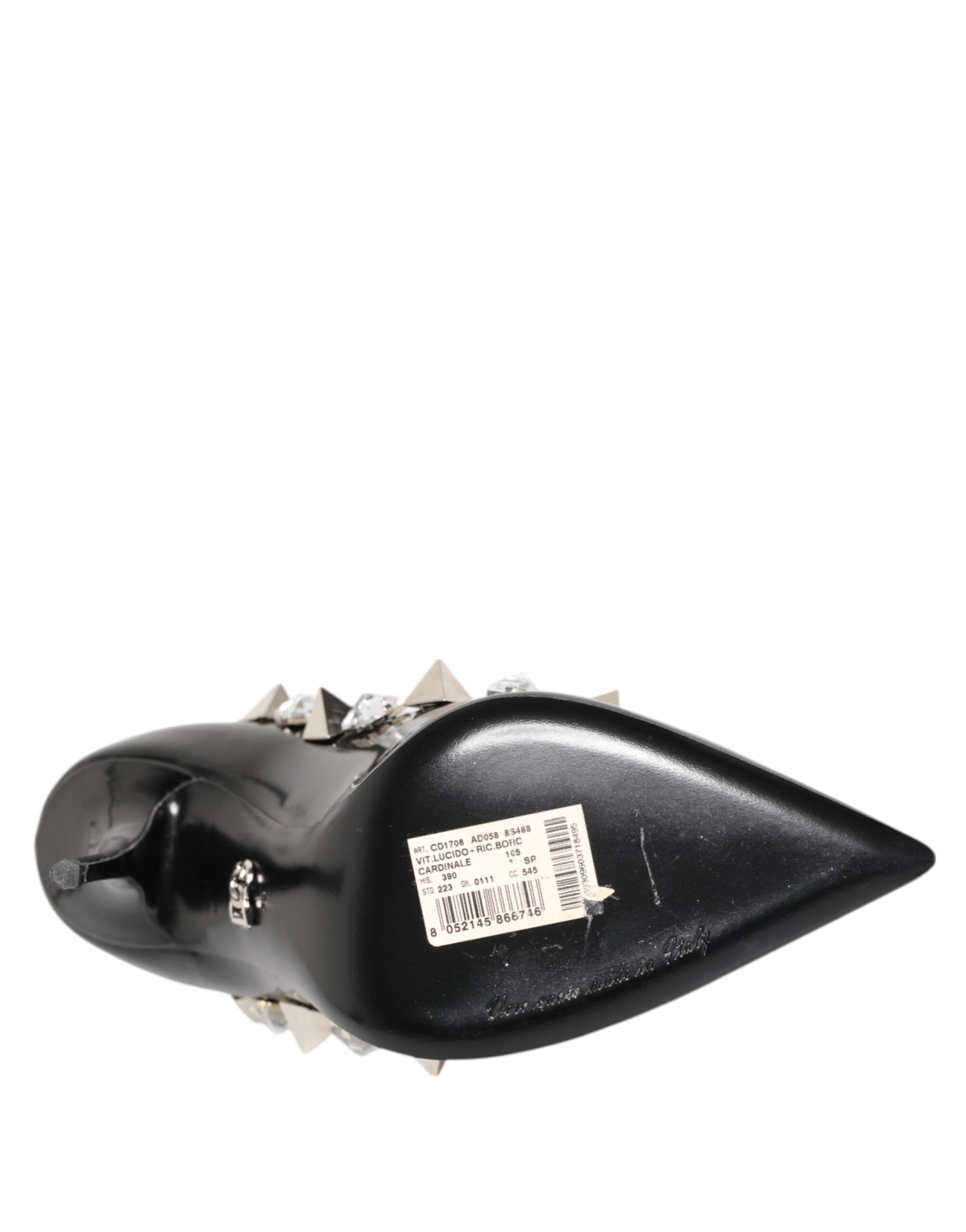 Dolce & Gabbana Black Crystals Studs Stiletto Pumps