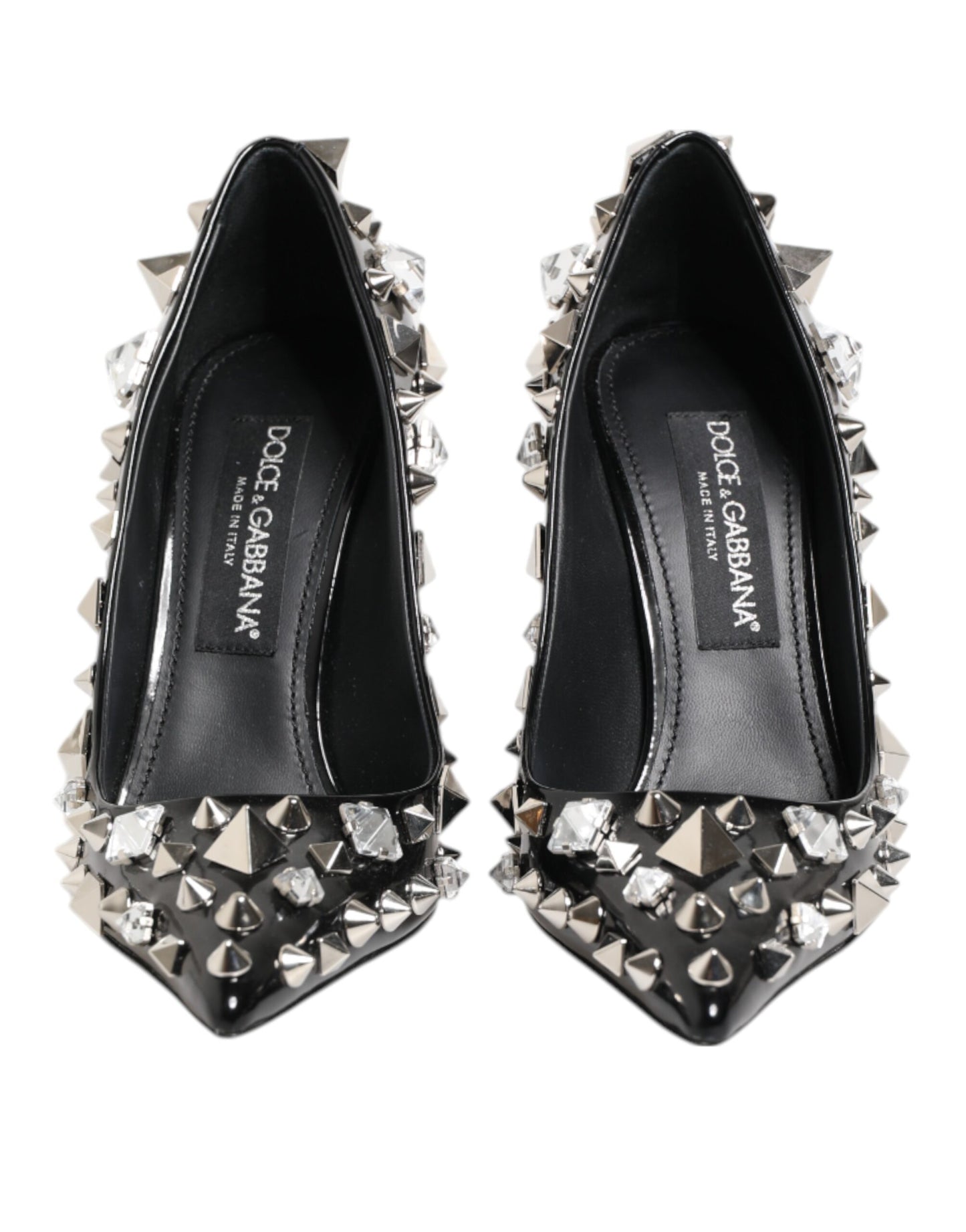 Dolce & Gabbana Black Crystals Studs Stiletto Pumps