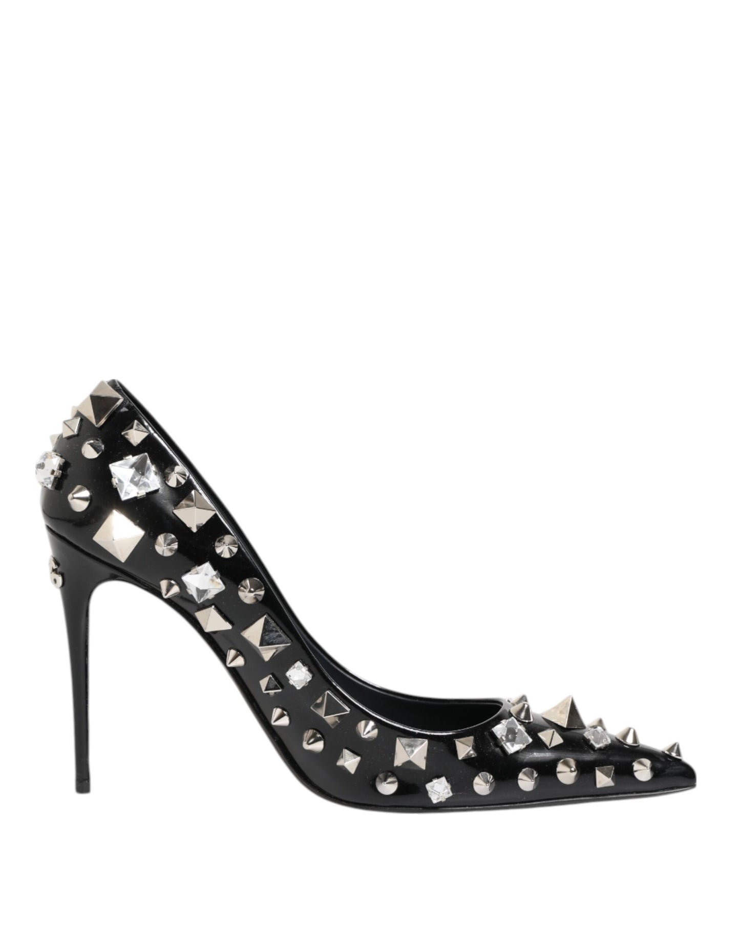 Dolce & Gabbana Black Crystals Studs Stiletto Pumps