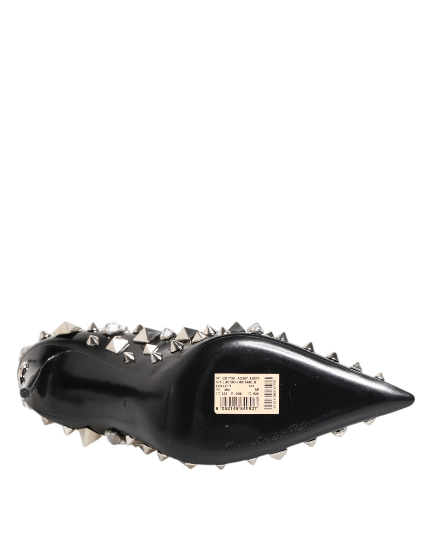 Dolce & Gabbana Black Crystals Studs Stiletto Pumps