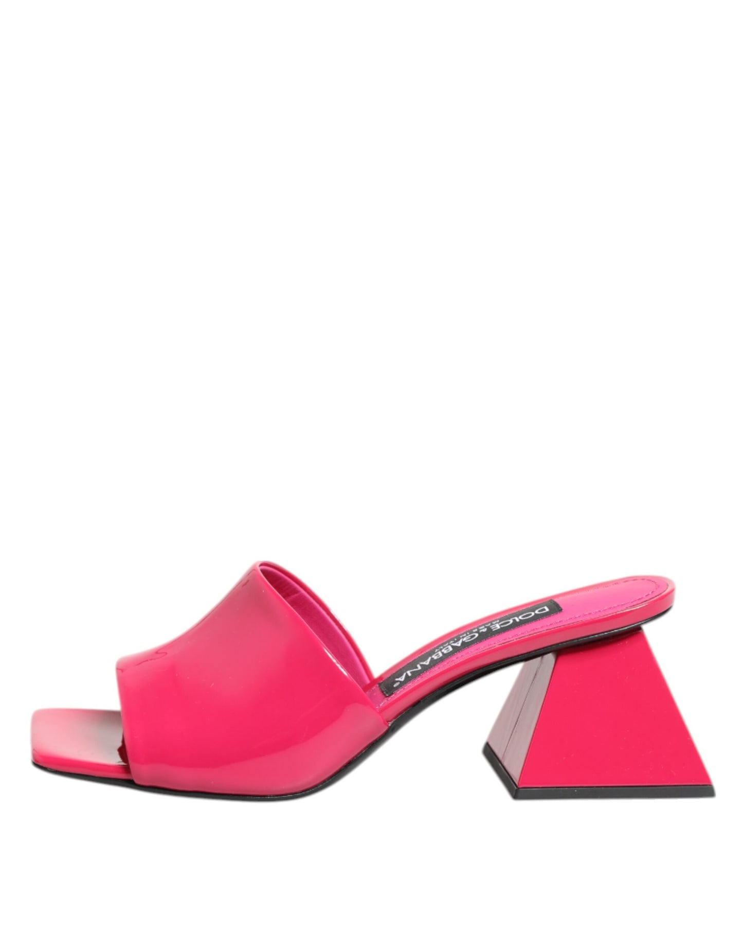 Dolce & Gabbana Pink Open Toe Block Heel Mules Sandals