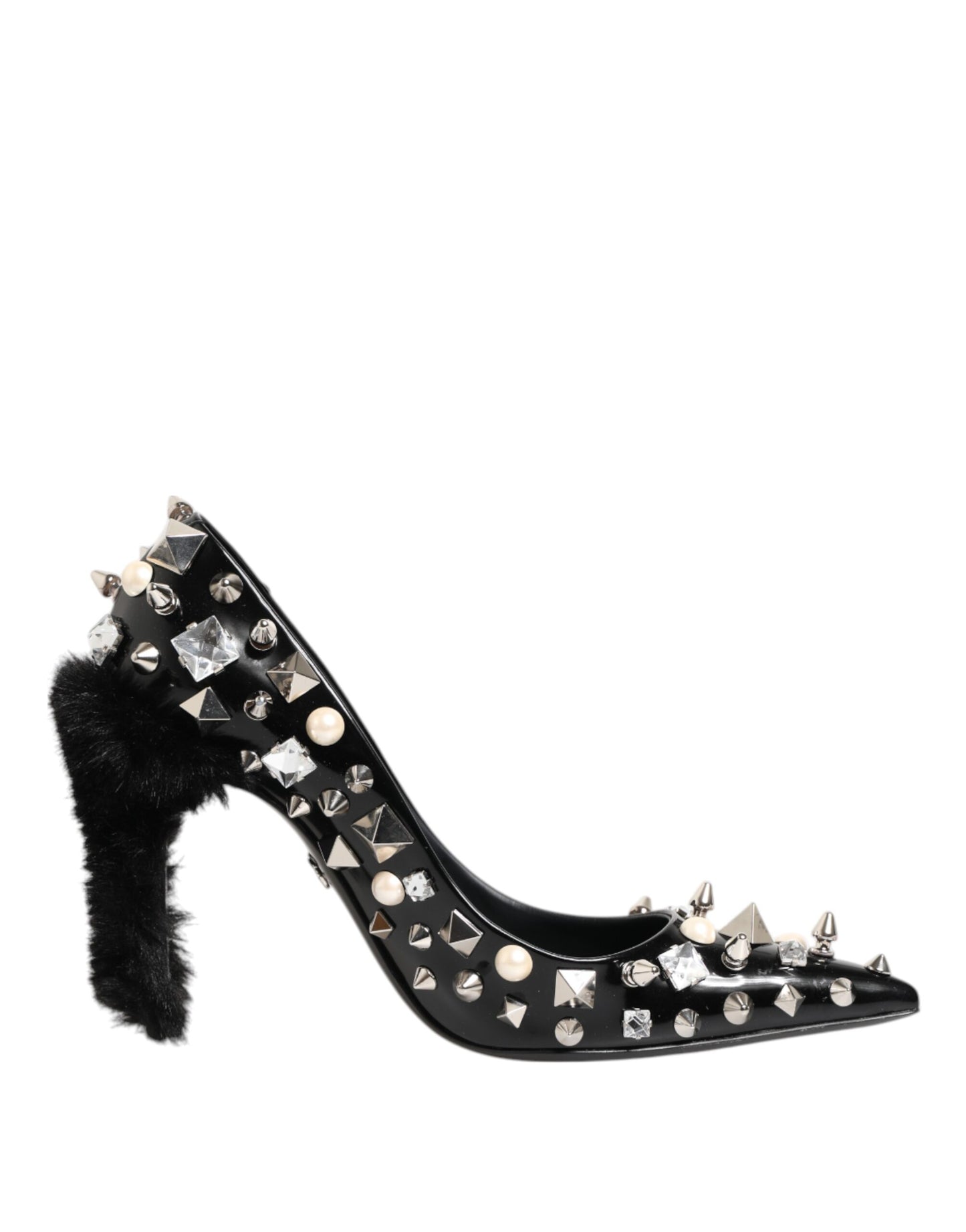 Dolce & Gabbana Black Crystals Studs Stiletto Pumps