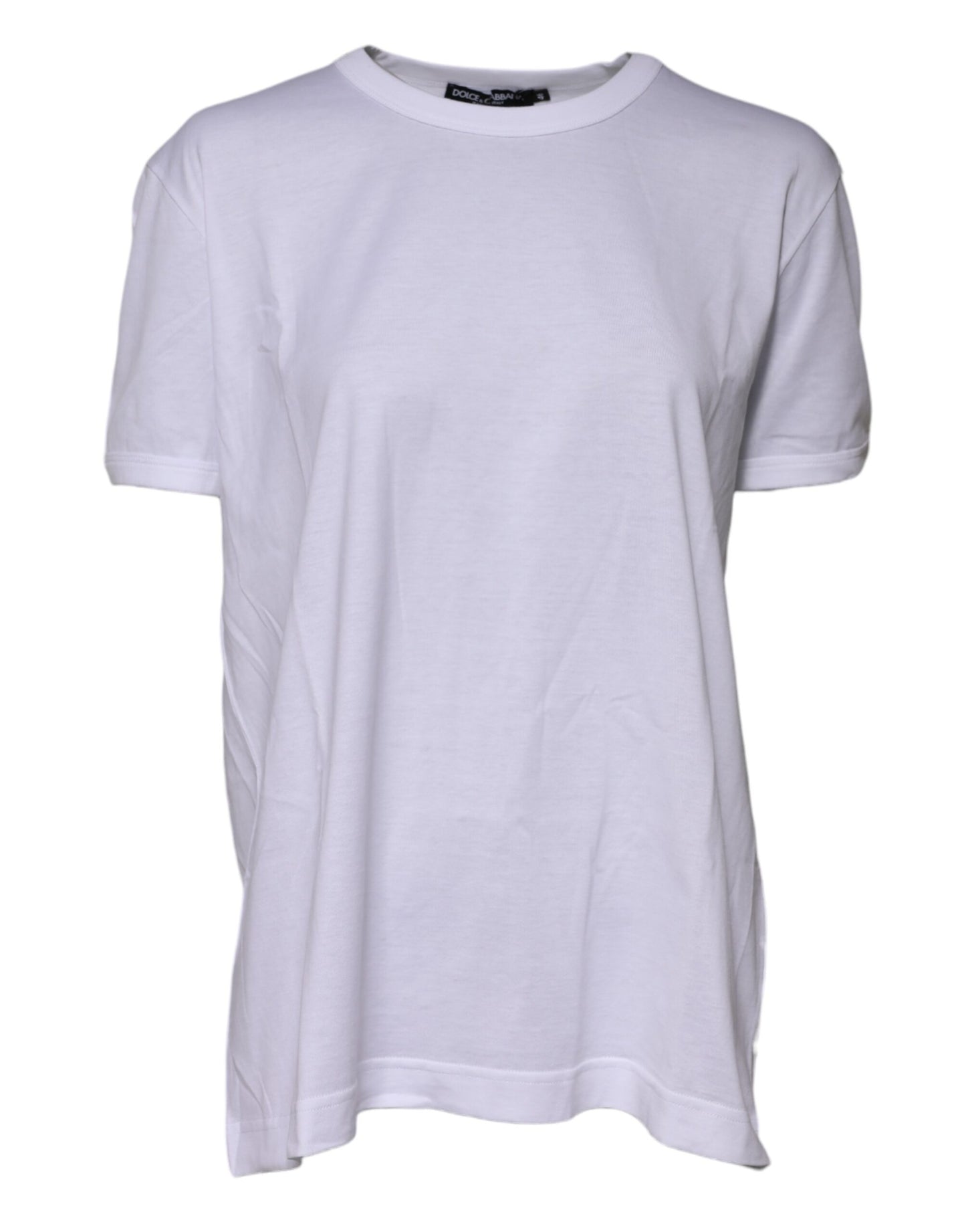 Dolce & Gabbana White Cotton Goodluck 2022 Crew Neck T-Shirt