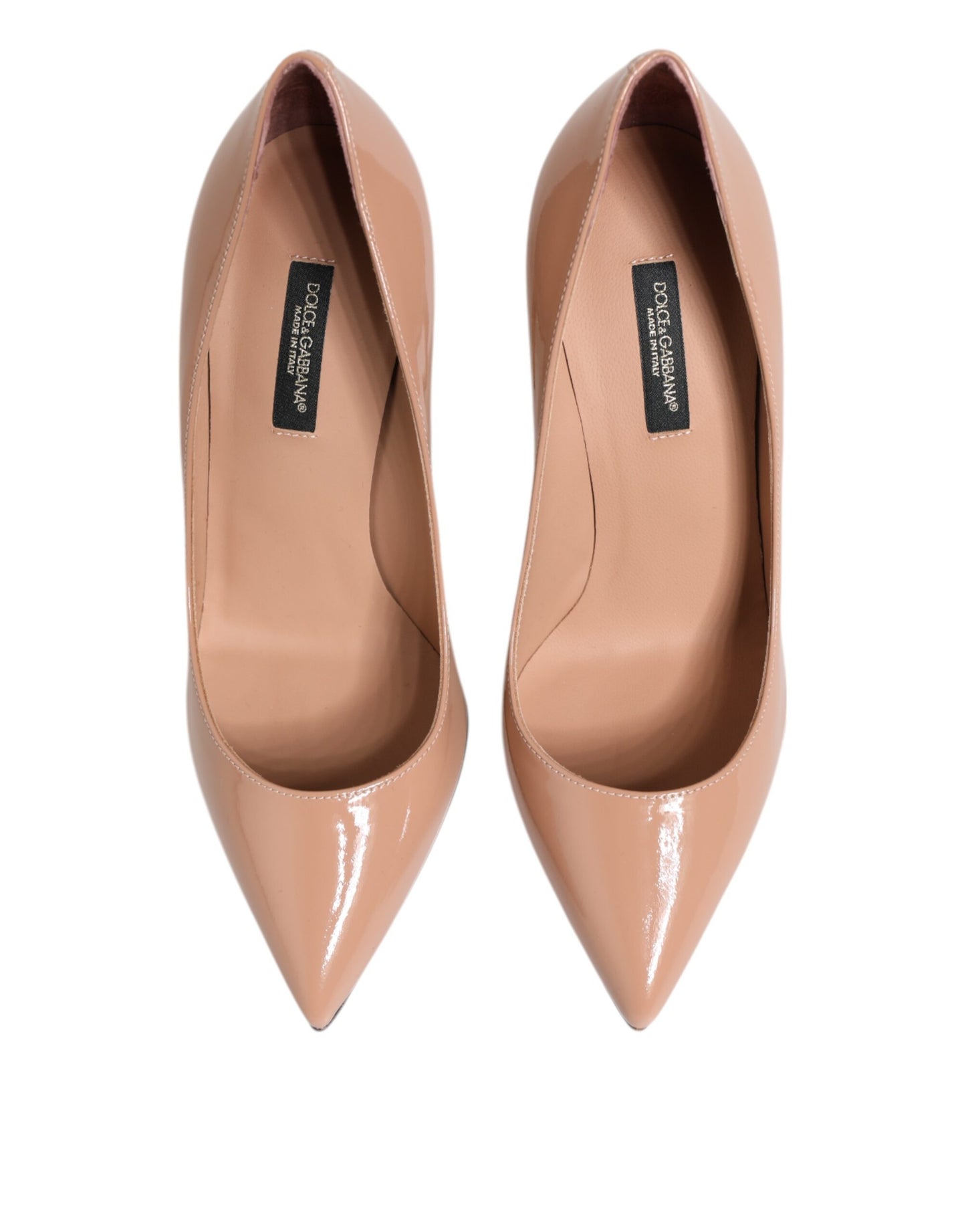 Dolce & Gabbana Beige Patent Leather Stiletto Heel Pumps
