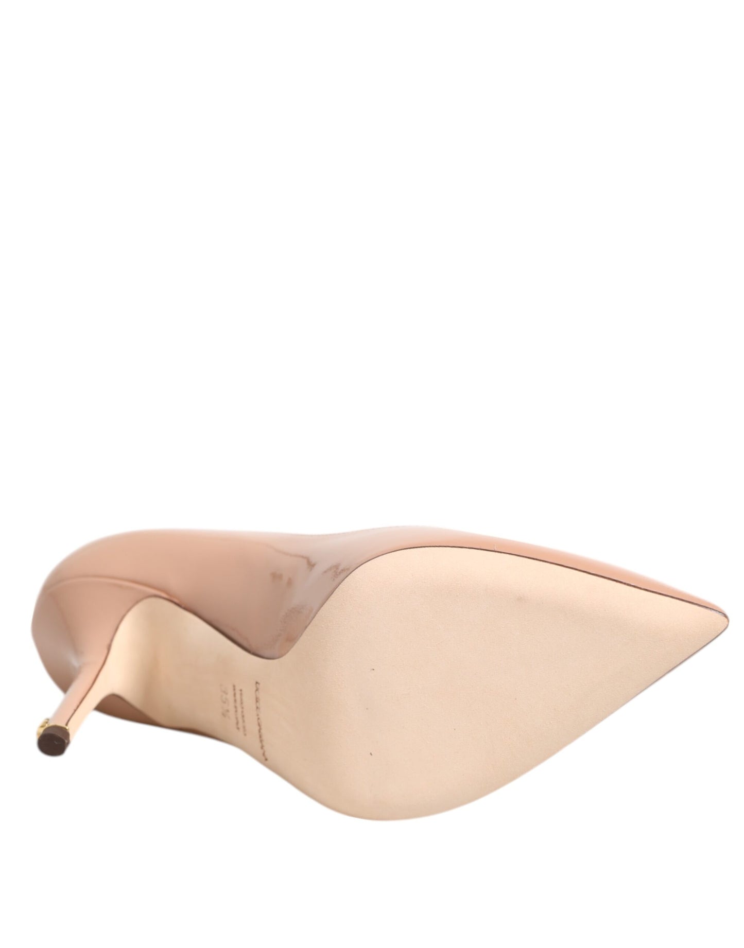 Dolce & Gabbana Beige Patent Leather Stiletto Heel Pumps
