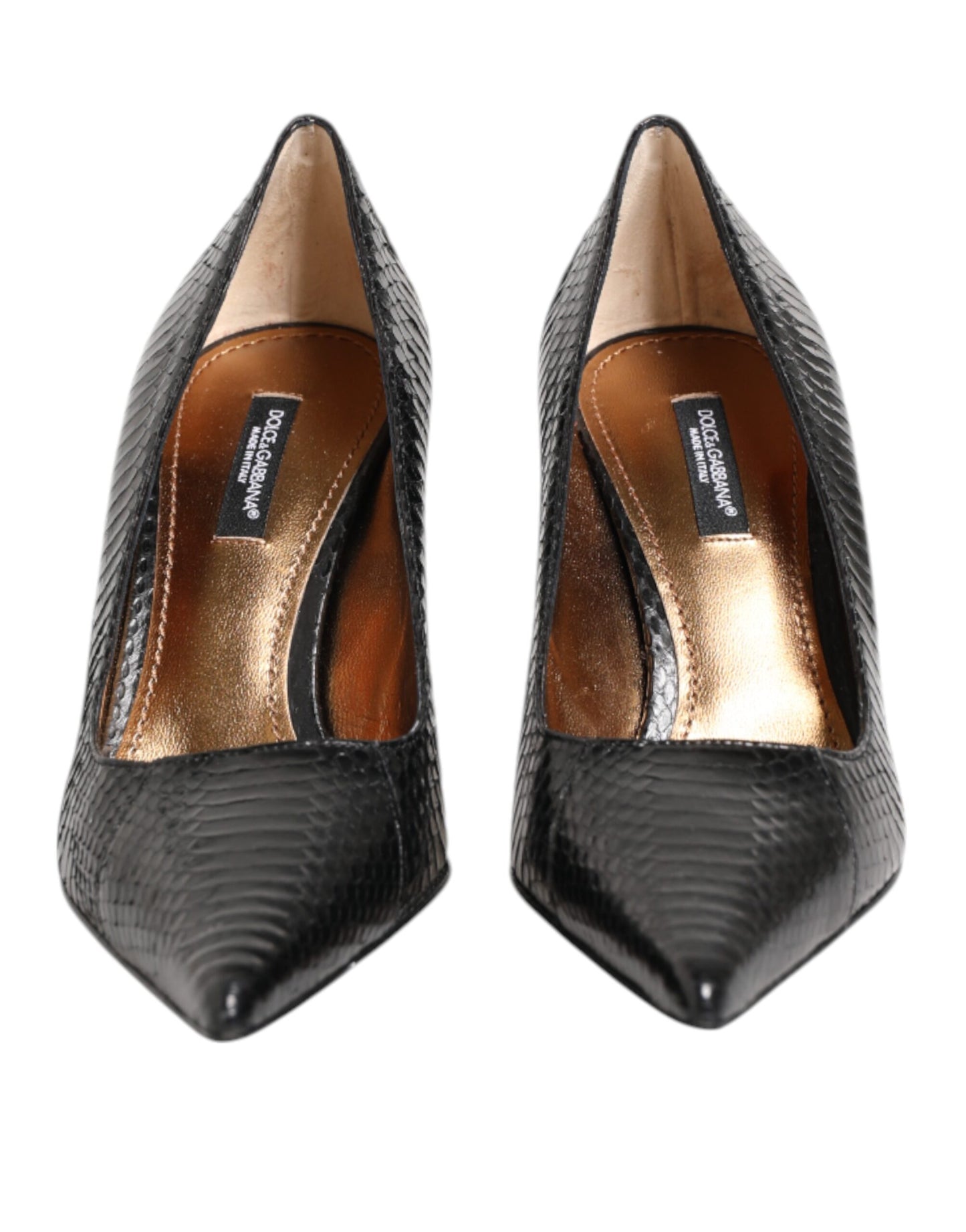 Dolce & Gabbana Black Exotic Leather Stiletto Pumps