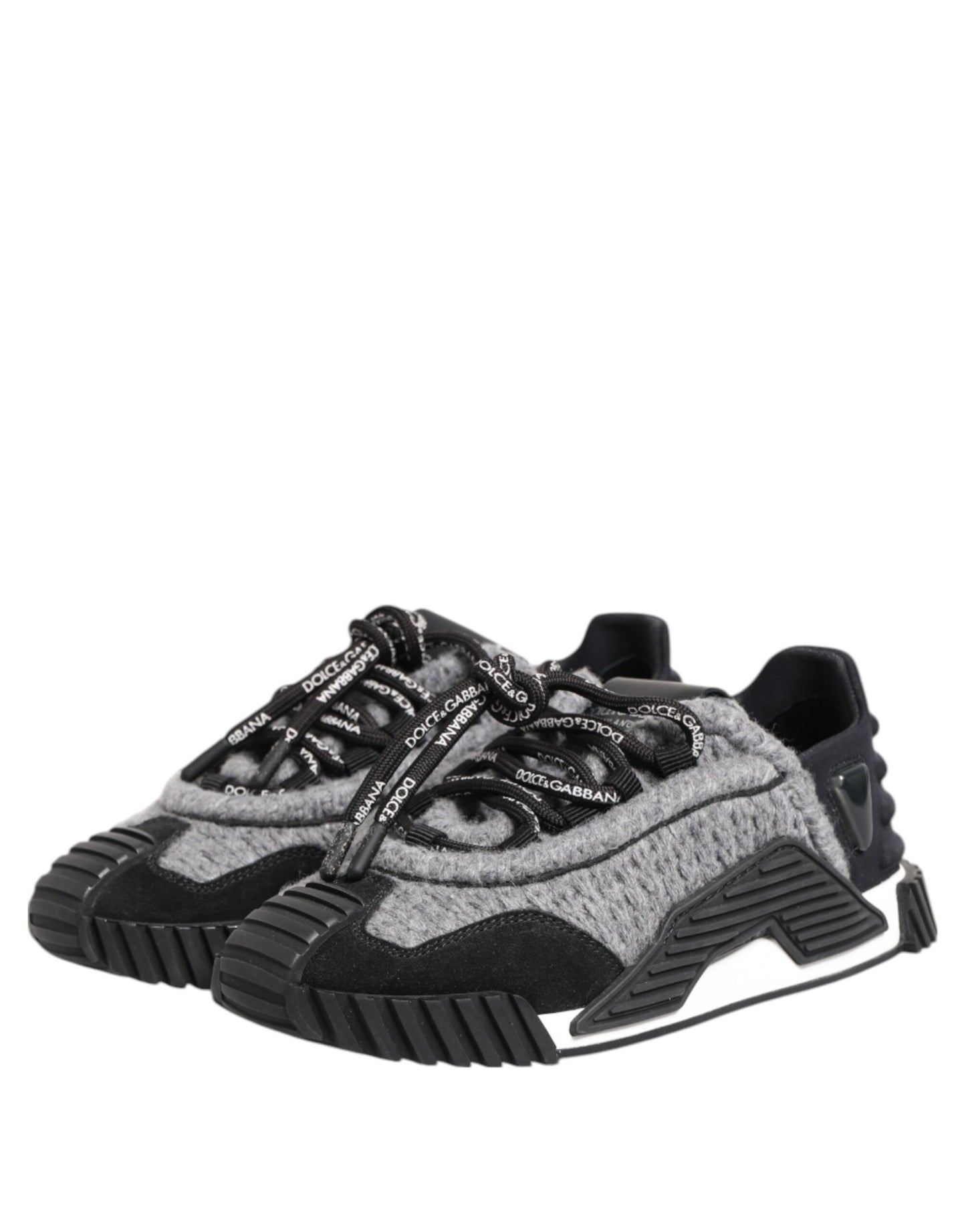 Dolce & Gabbana Black Gray NS1 Low Top Sneakers
