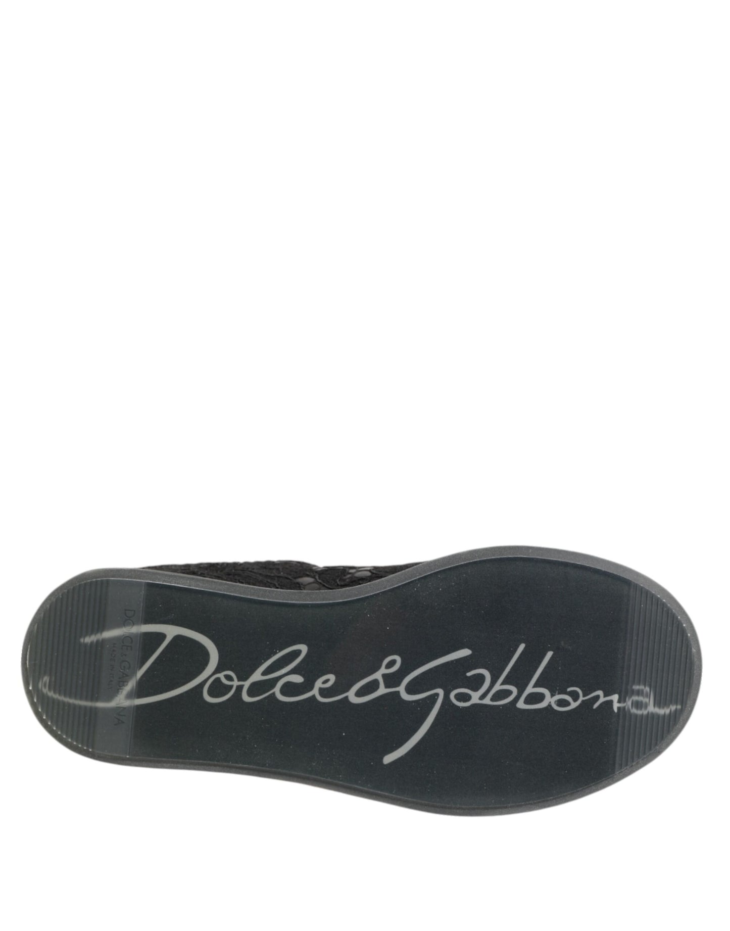Dolce & Gabbana Black Floral Lace Low Top Sneakers