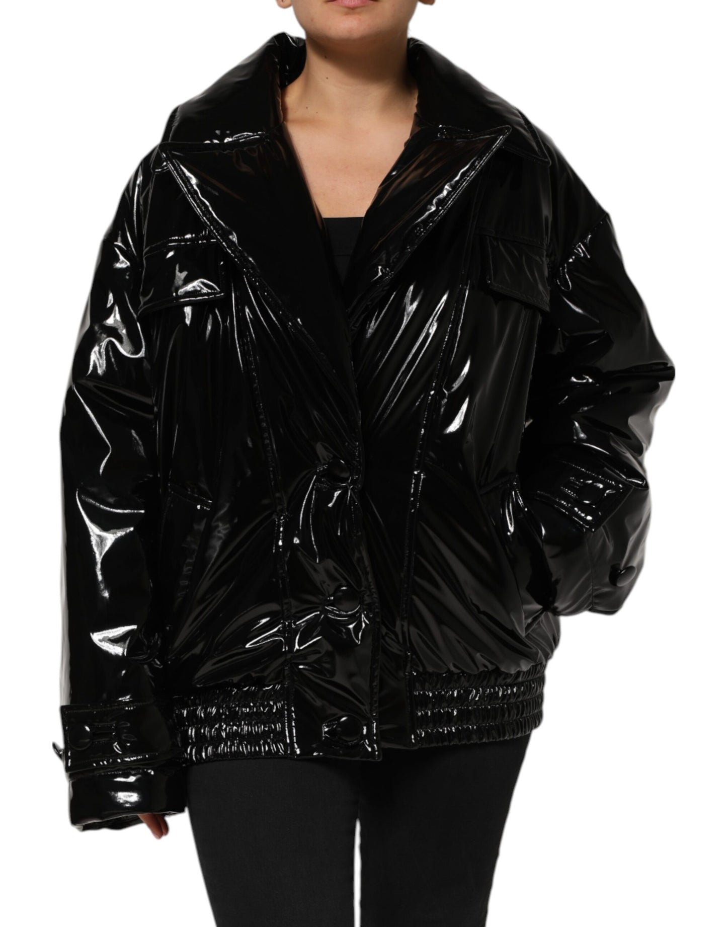 Dolce & Gabbana Black Quilted Puffer Coat