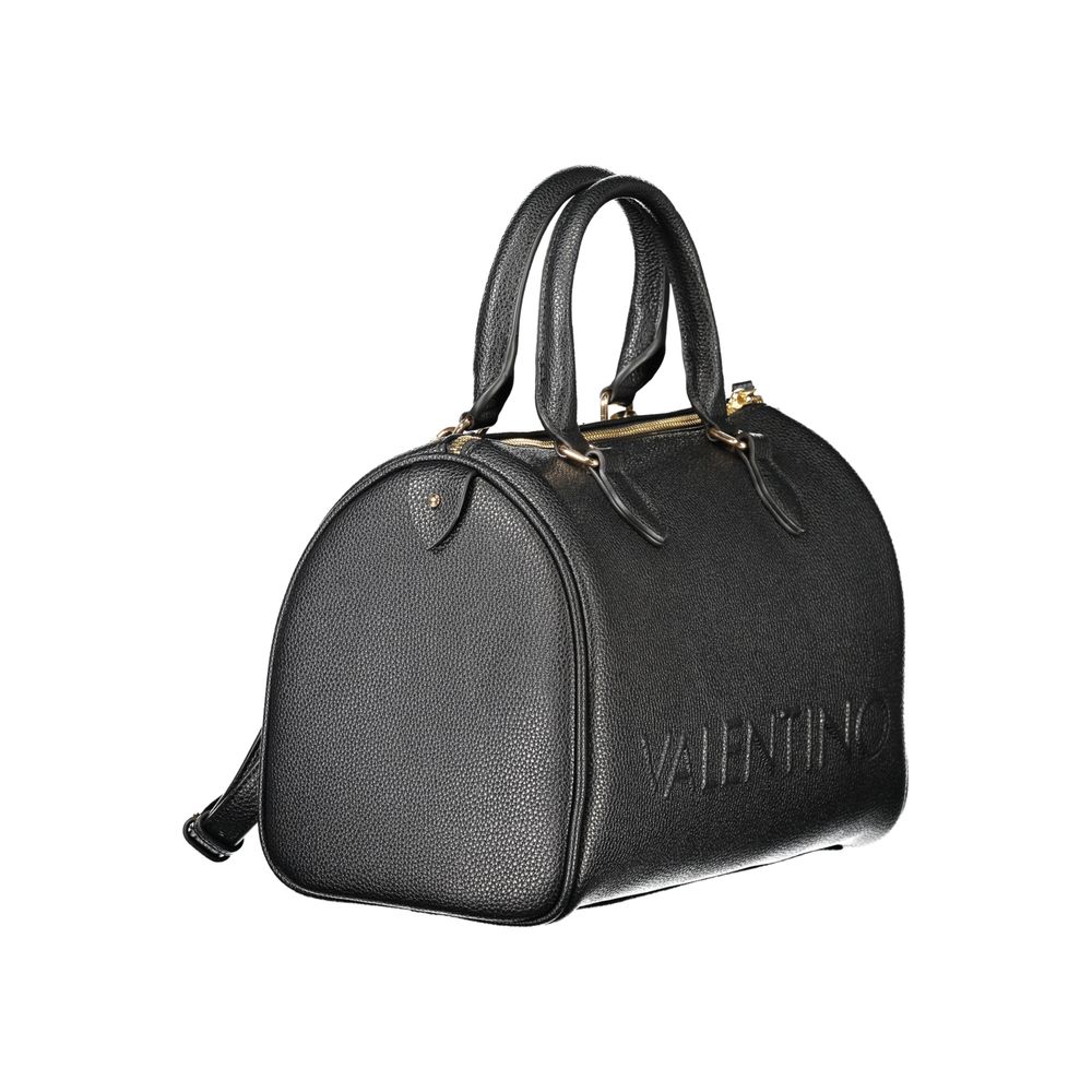 Mario Valentino Black Leather Effect Handbag with Logo Detail