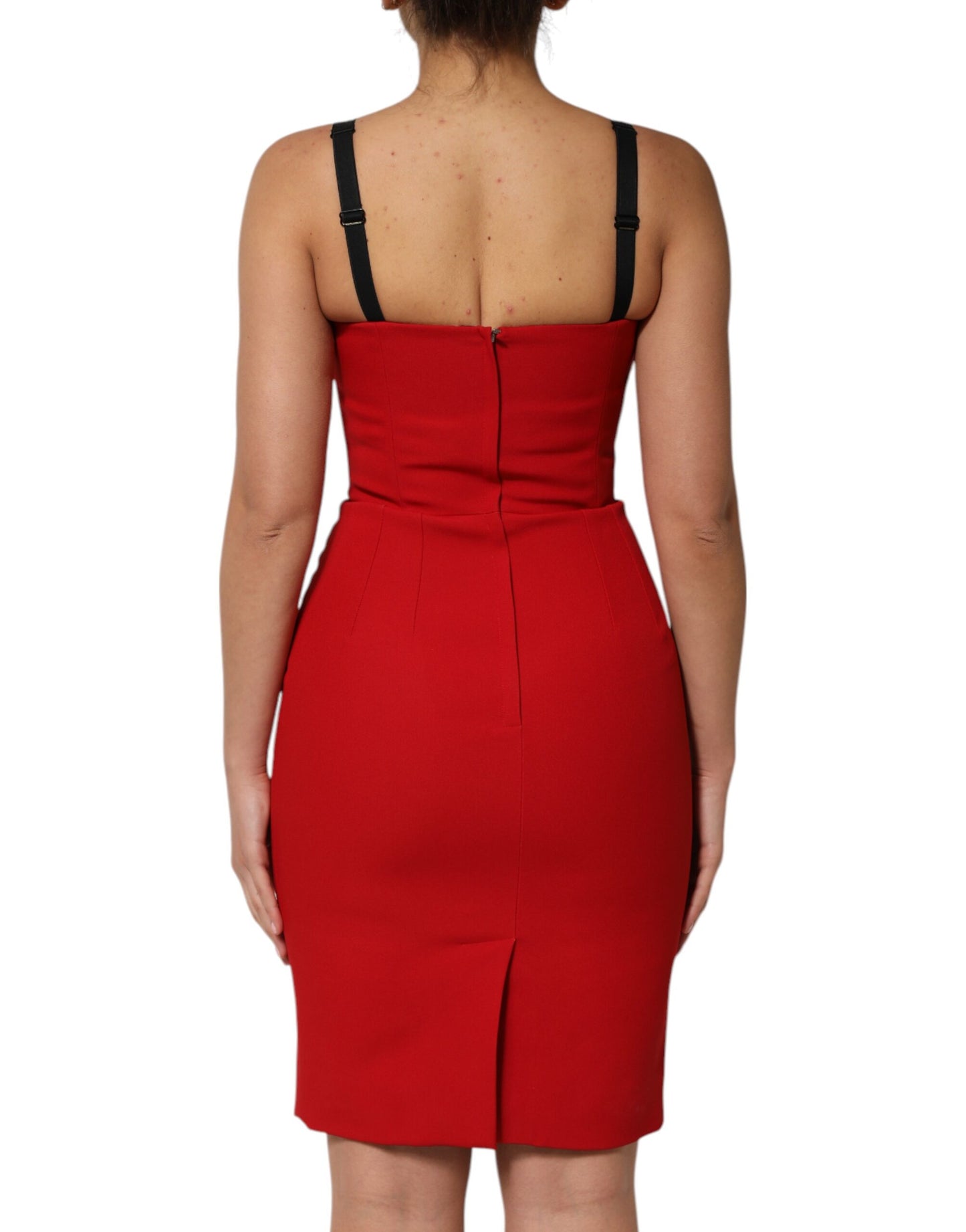 Dolce & Gabbana Red Stretch Bodycon Sheath Dress
