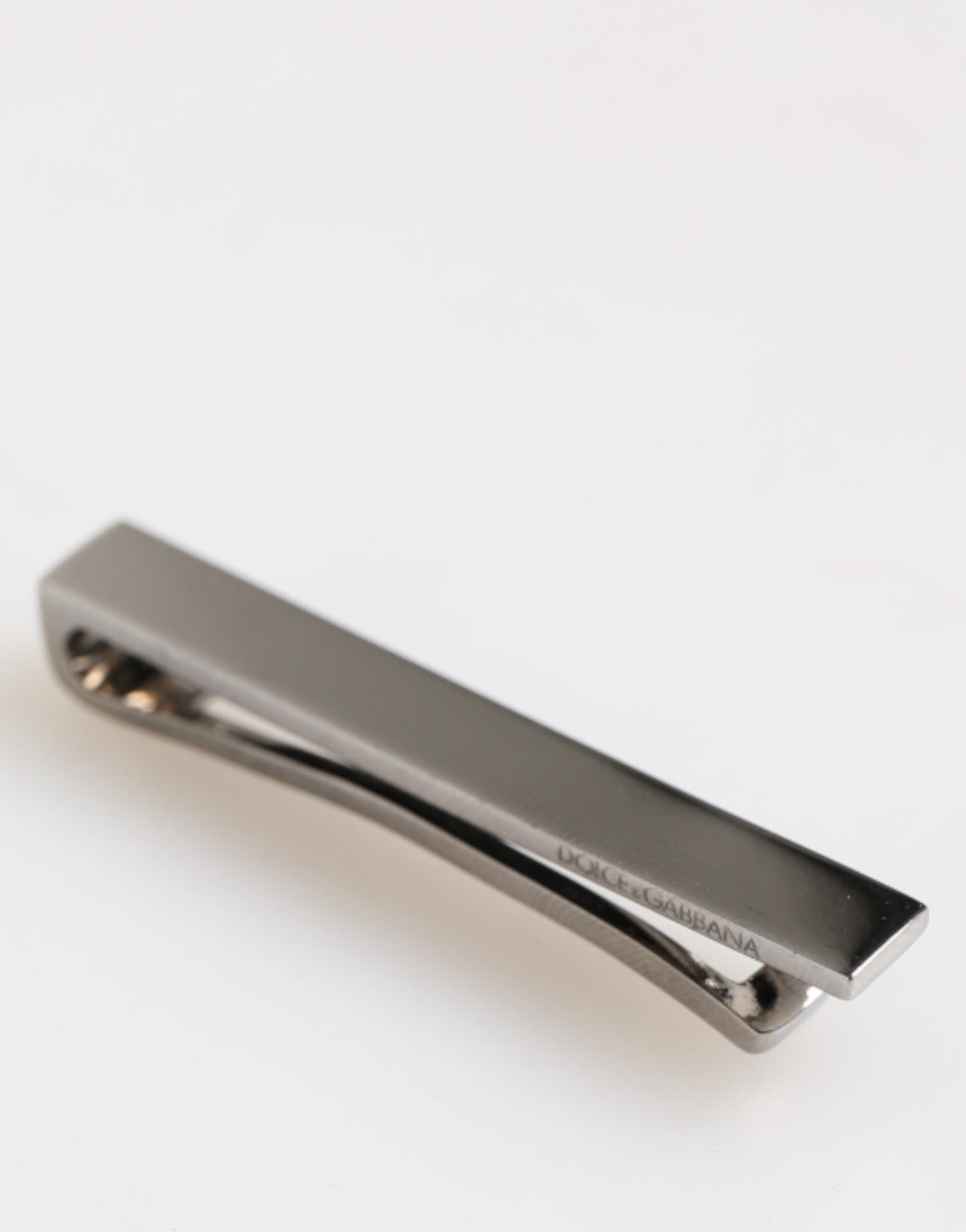 Dolce & Gabbana Silver Tone Brass Logo Branded Men's Tie Clip