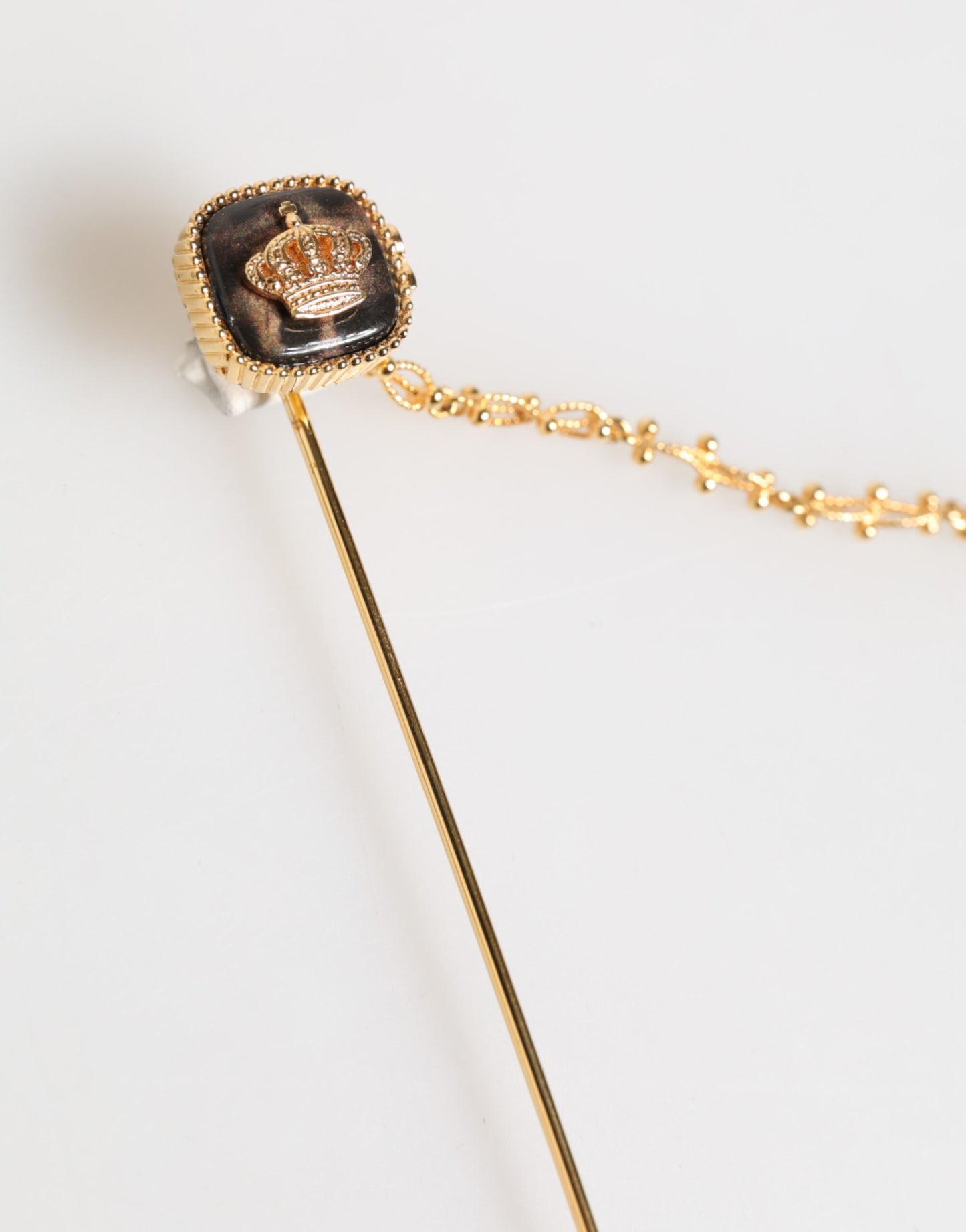 Dolce & Gabbana DG Crown Gold Chain Lapel Pin for Men