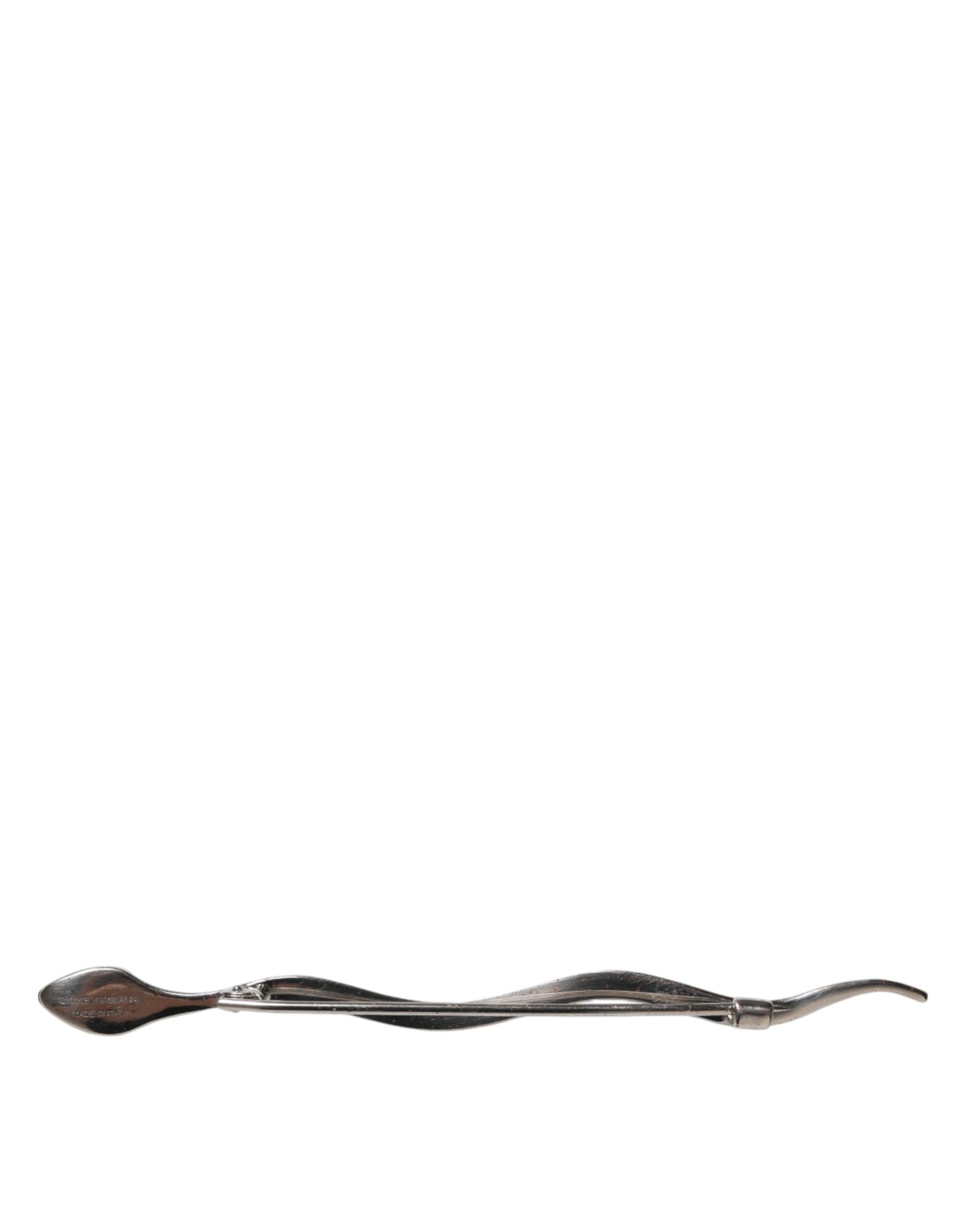 Dolce & Gabbana Silver Brass Crystal Serpente Mens Brooch Pin