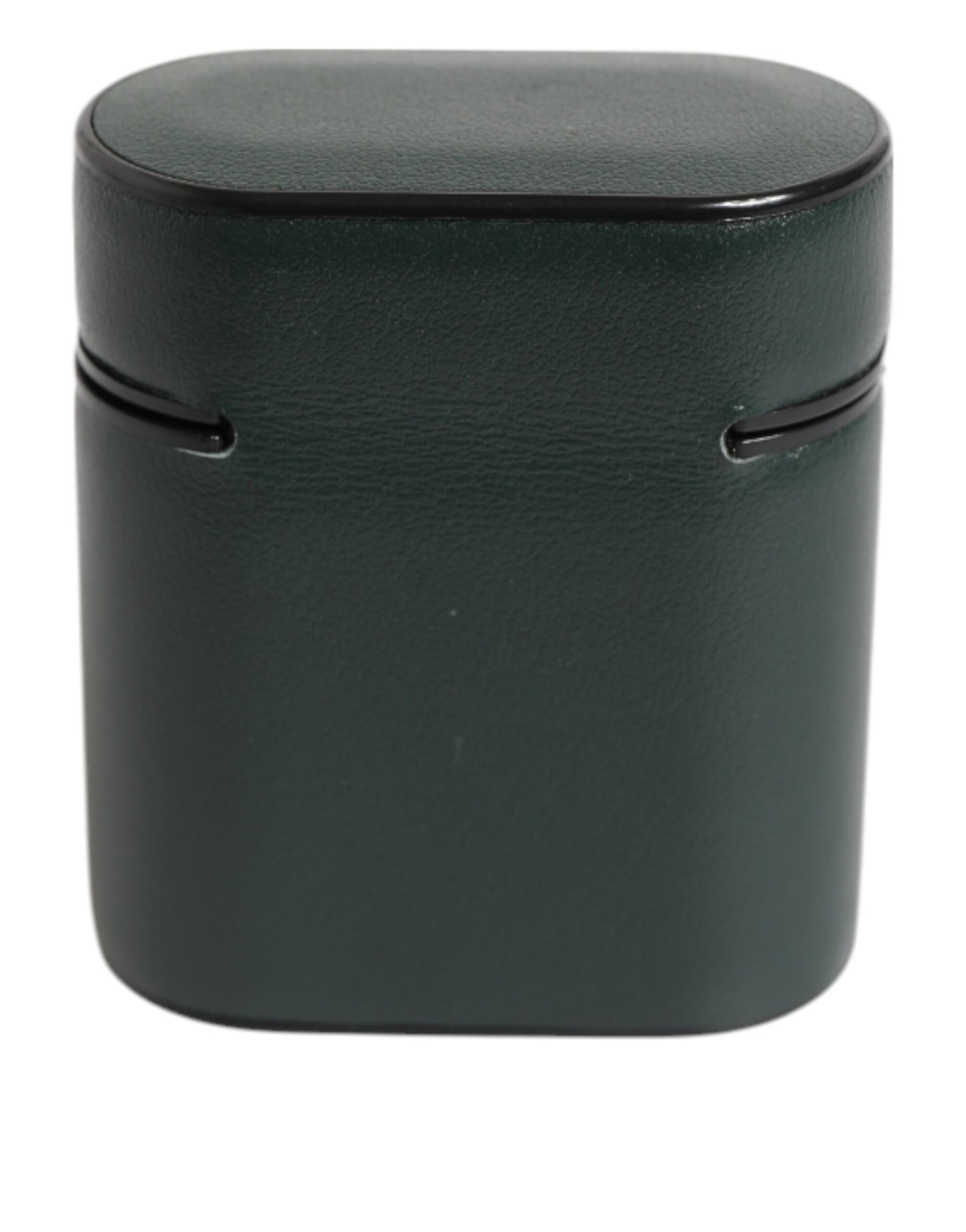 Dolce & Gabbana Black Leather Logo Print Flip Holder Airpods Case
