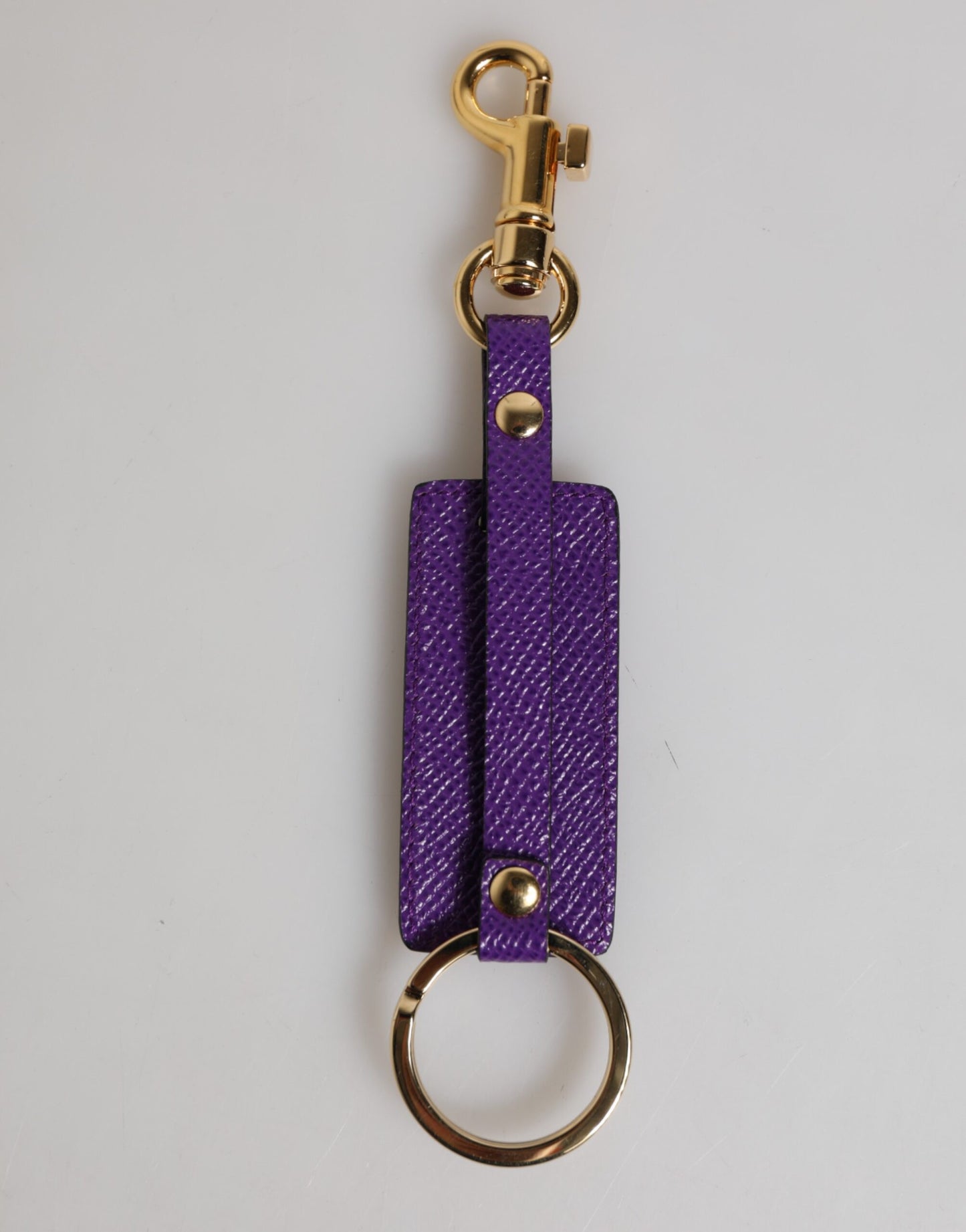 Dolce & Gabbana Purple DG Logo Leather Keyring