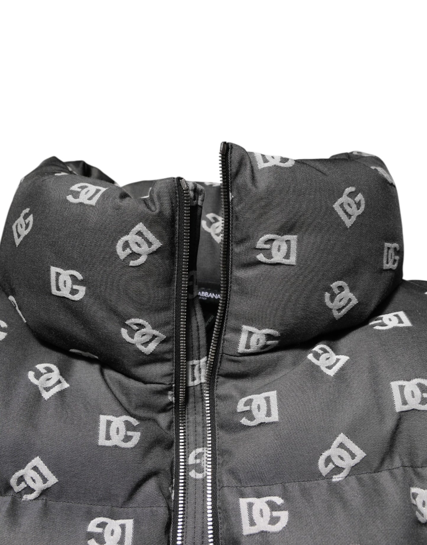 Dolce & Gabbana Black DG Monogram Full Zip Puffer Men's Jacket