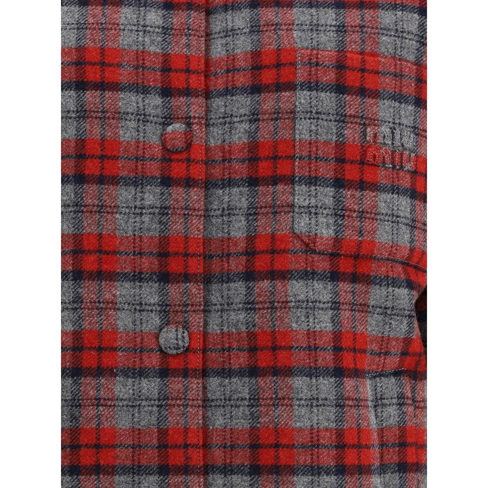 Miu Miu Plaid Bomber Jacket