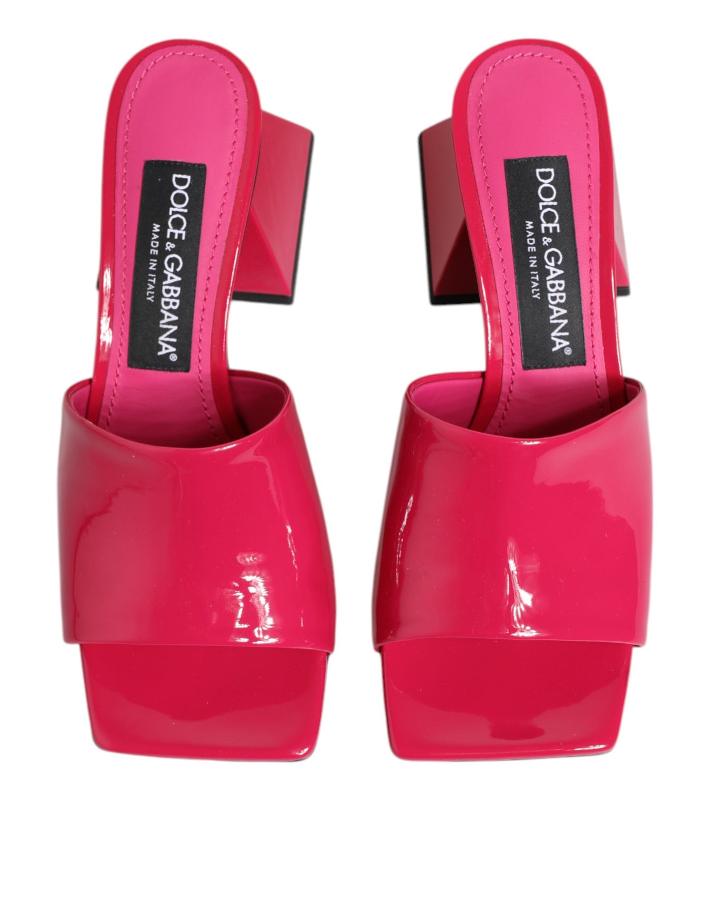 Dolce & Gabbana Pink Open Toe Block Heel Mules Sandals