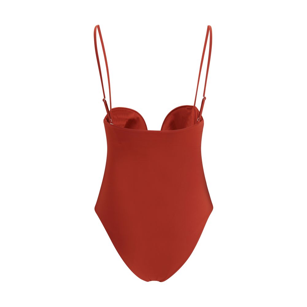 Magda Butrym One Piece Swimsuit in Bright Red