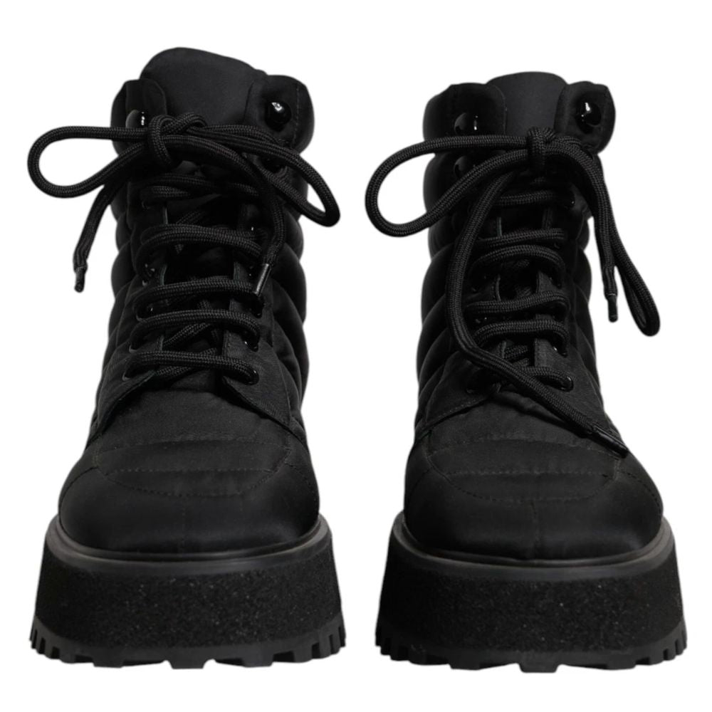 Dolce & Gabbana Black Nylon Ankle Boot