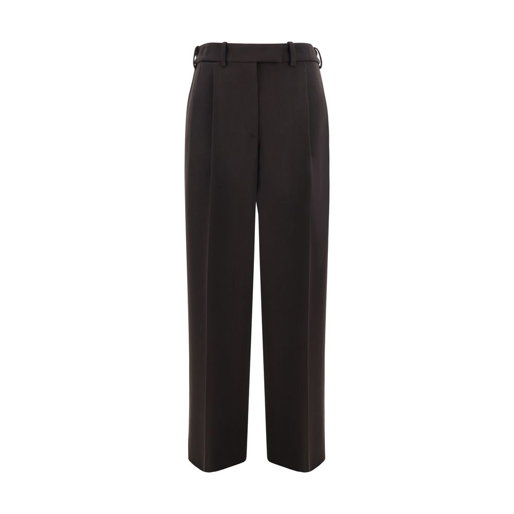 The Row Roan Pants - Elegant Wide-Leg Fleece Wool Trousers