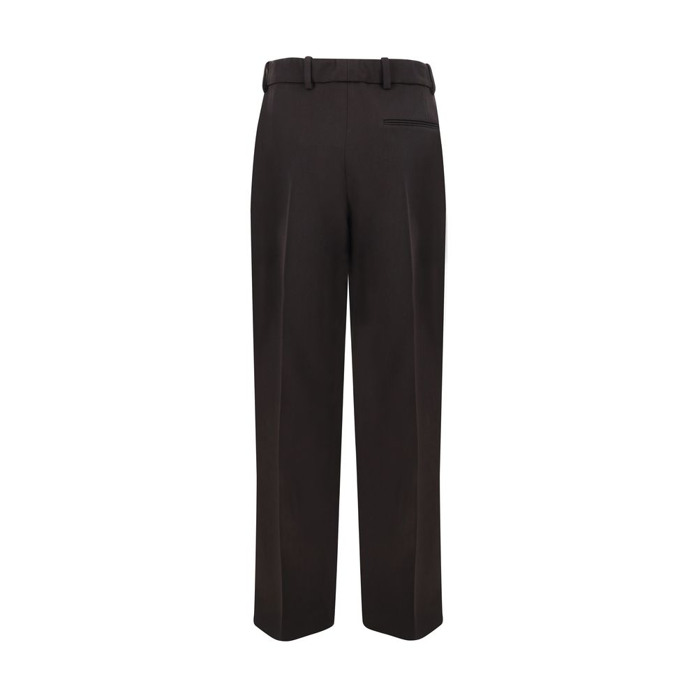 The Row Roan Pants - Elegant Wide-Leg Fleece Wool Trousers