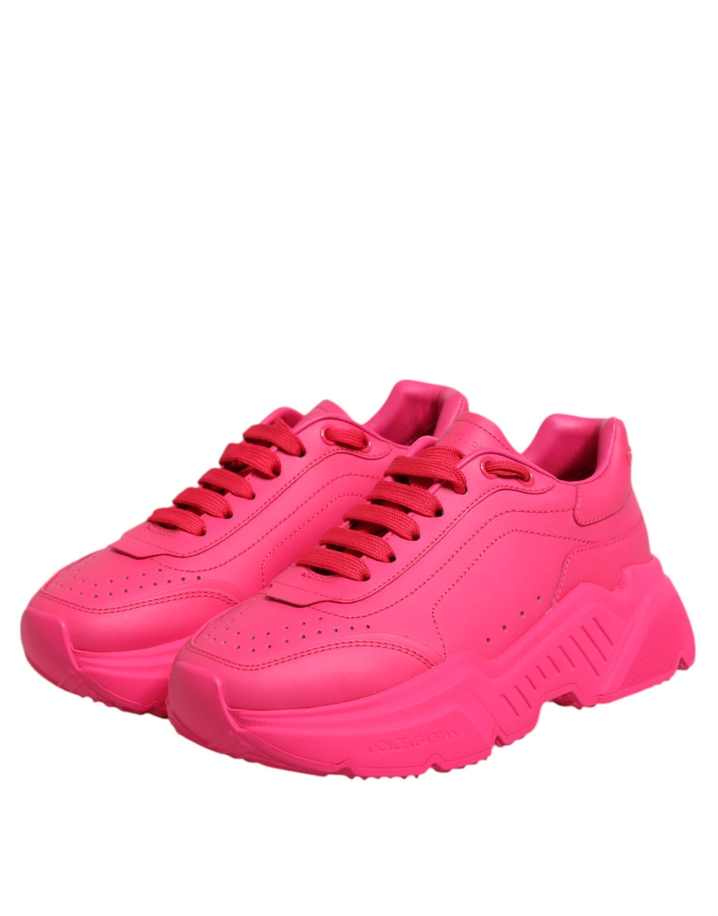 Dolce & Gabbana Pink Leather Daymaster Low Top Sneakers