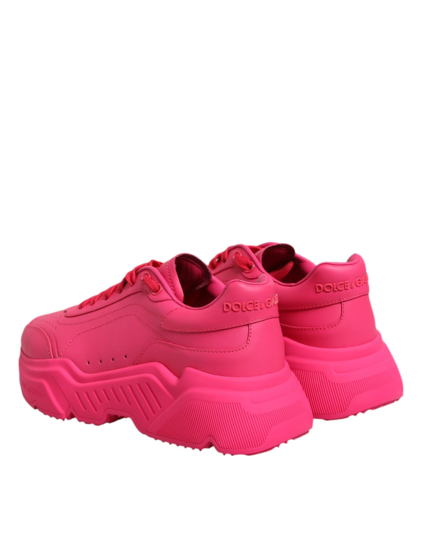 Dolce & Gabbana Pink Leather Daymaster Low Top Sneakers