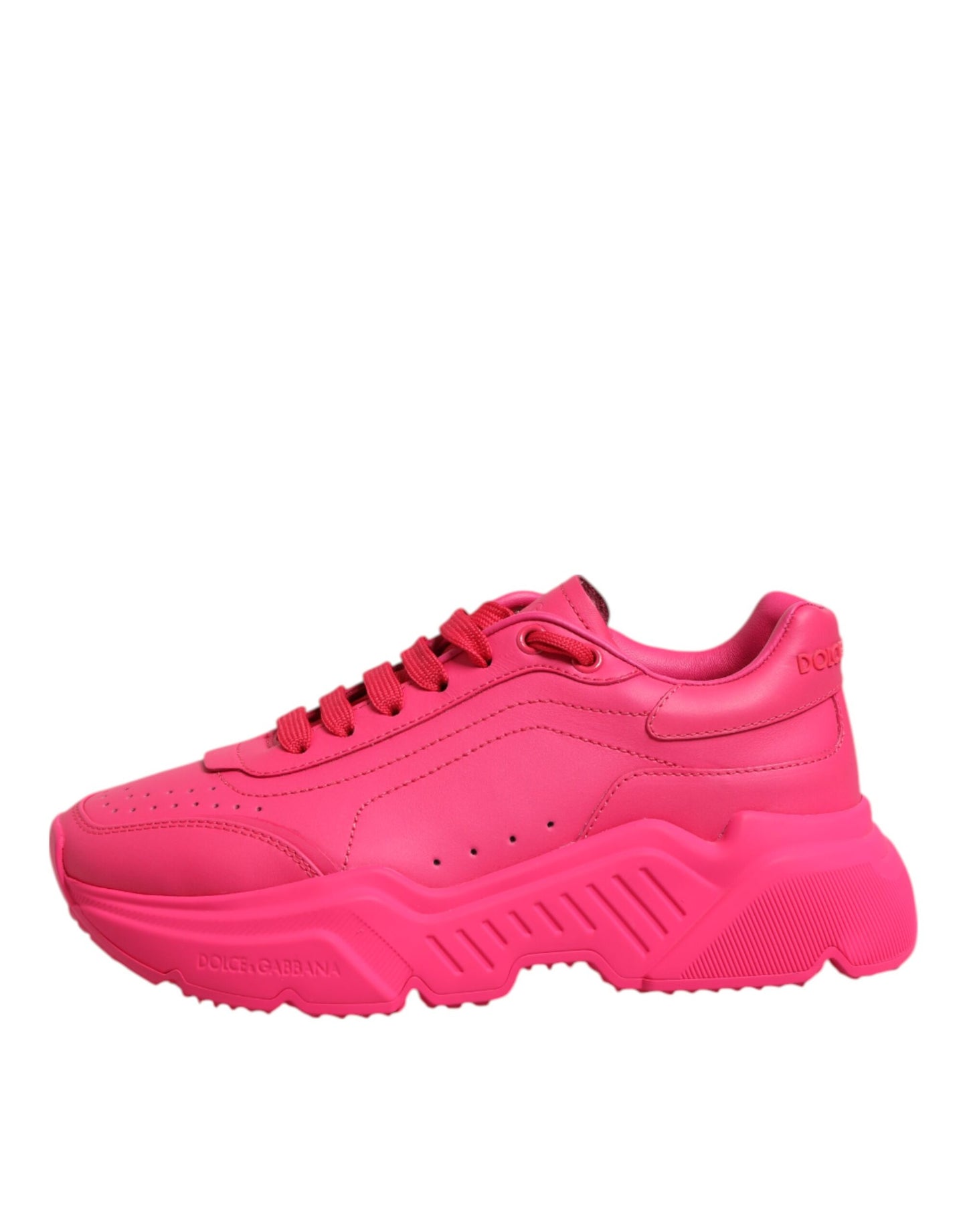 Dolce & Gabbana Pink Leather Daymaster Low Top Sneakers