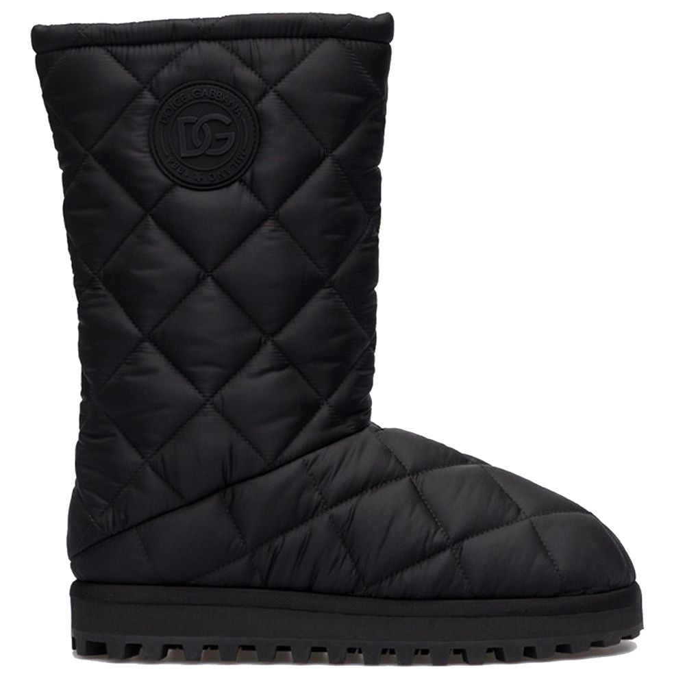 Dolce & Gabbana Black Nylon Chunky Quilted Boots for Men