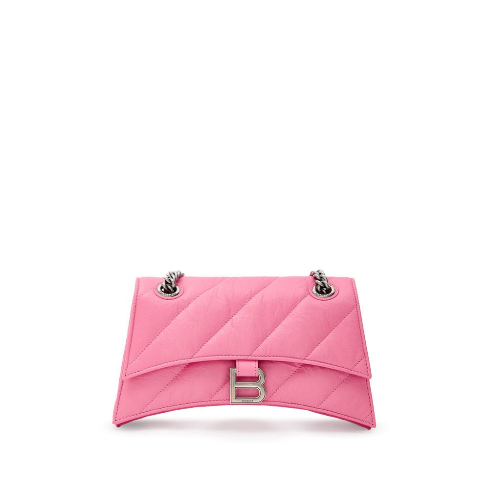 Balenciaga Pink Leather Crush Shoulder Bag