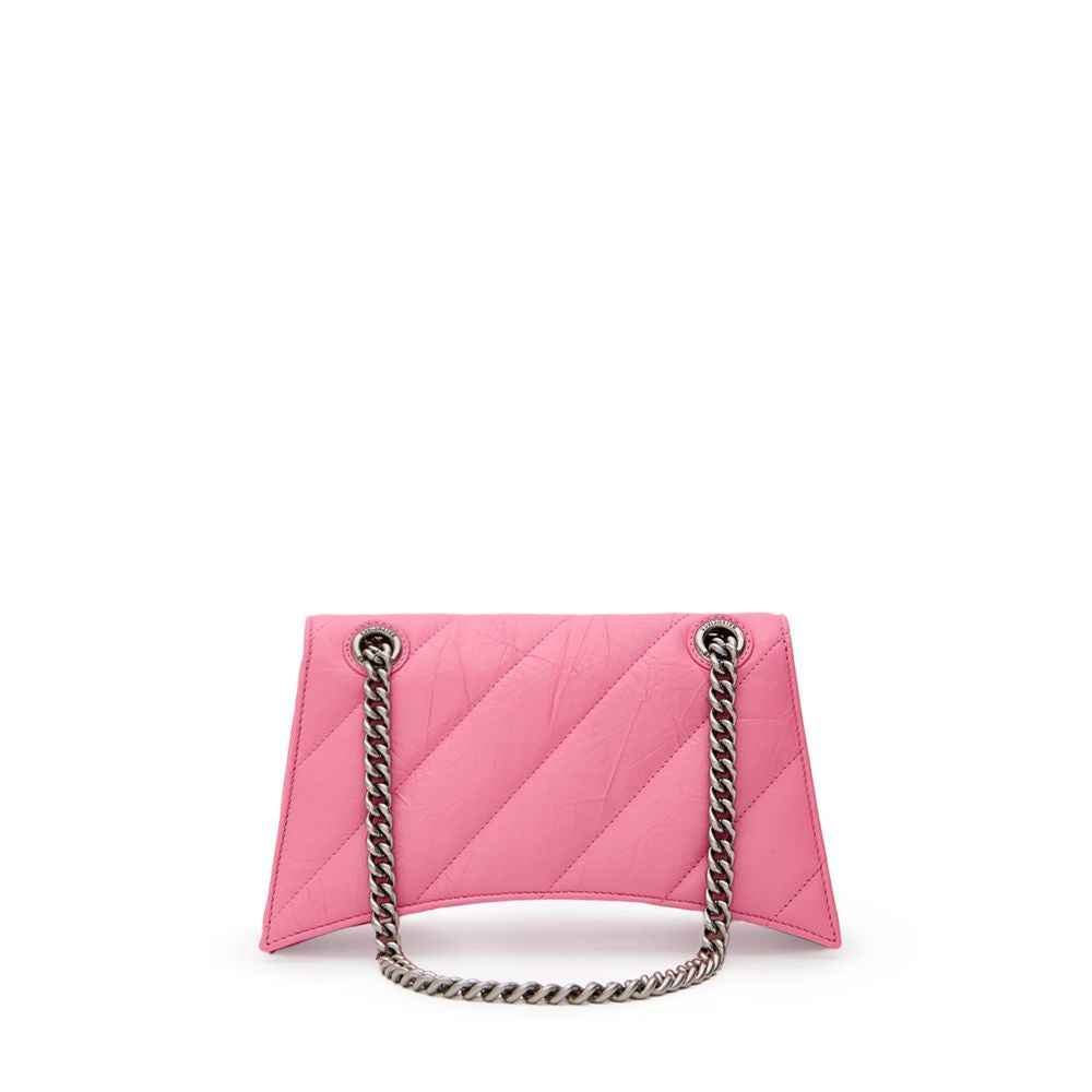 Balenciaga Pink Leather Crush Shoulder Bag