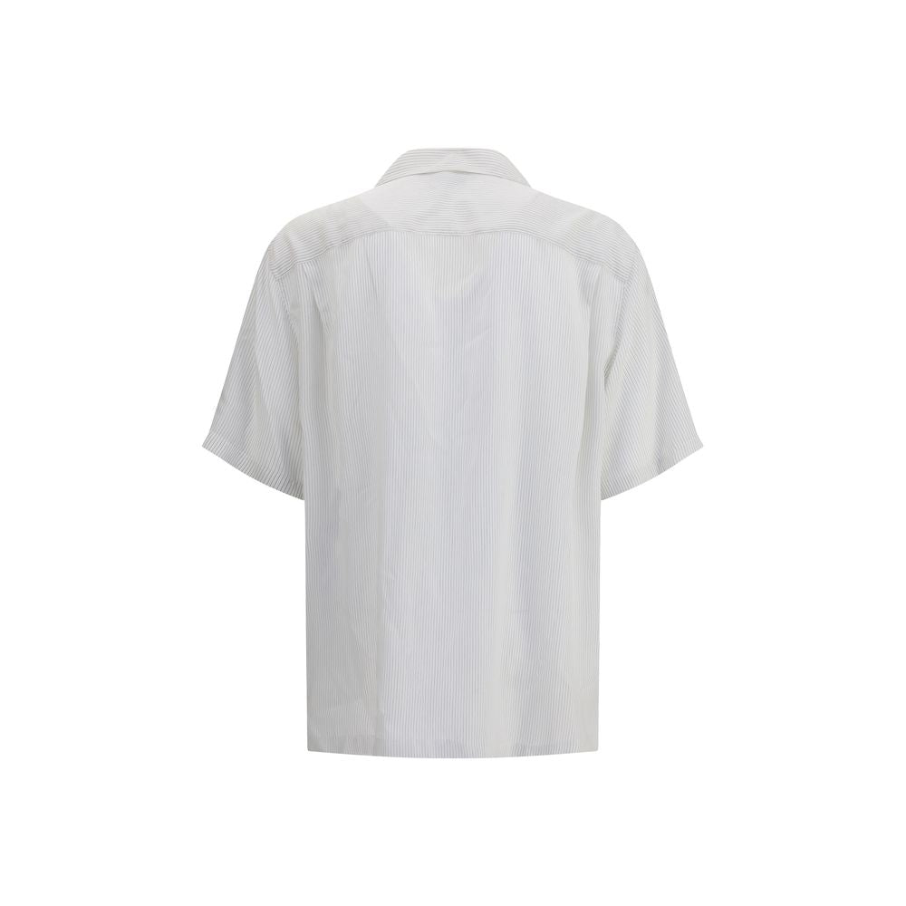 Alexander McQueen Thin Striped White Short Sleeved Shirt for Men