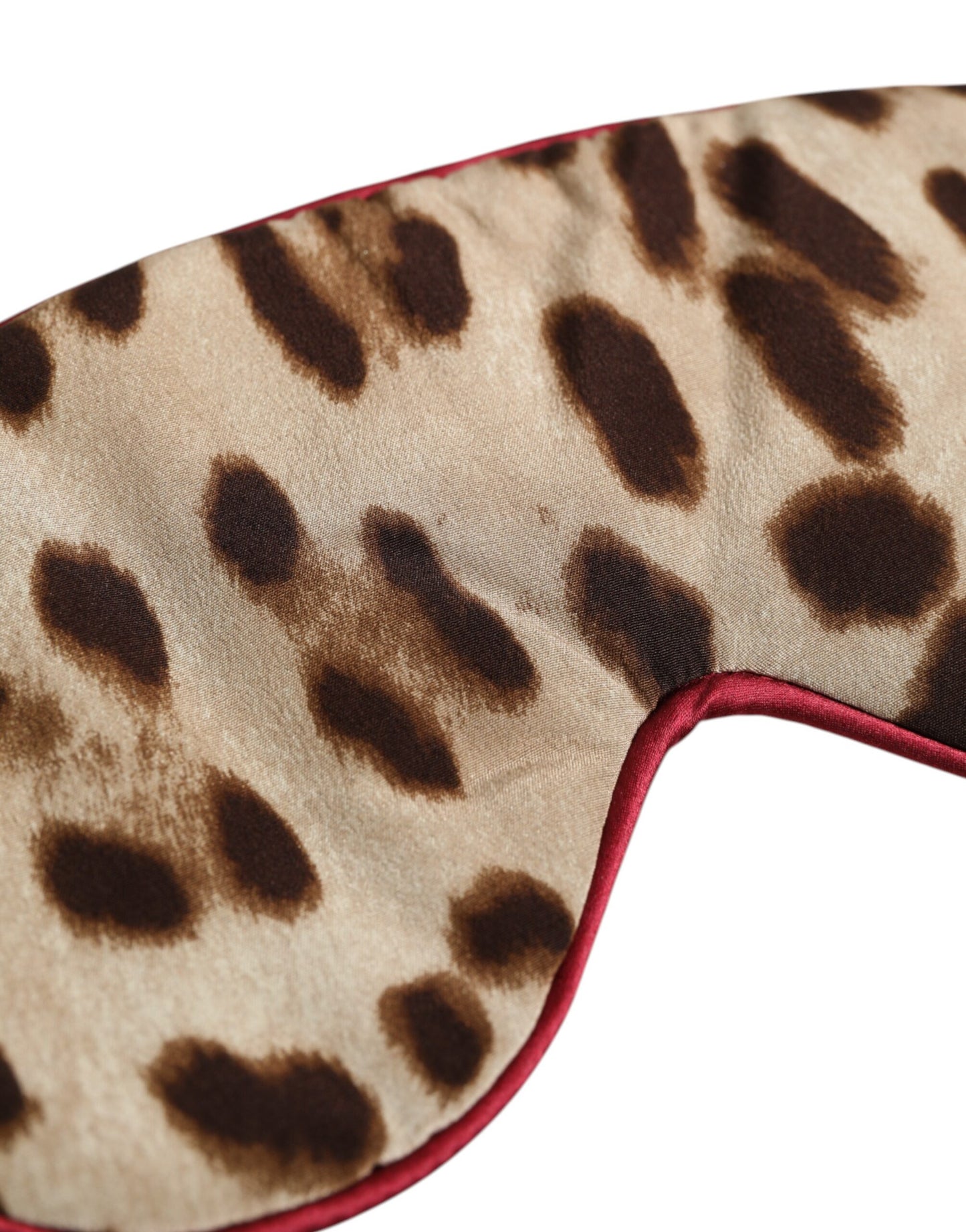 Dolce & Gabbana Brown Leopard Print Silk Eye Mask