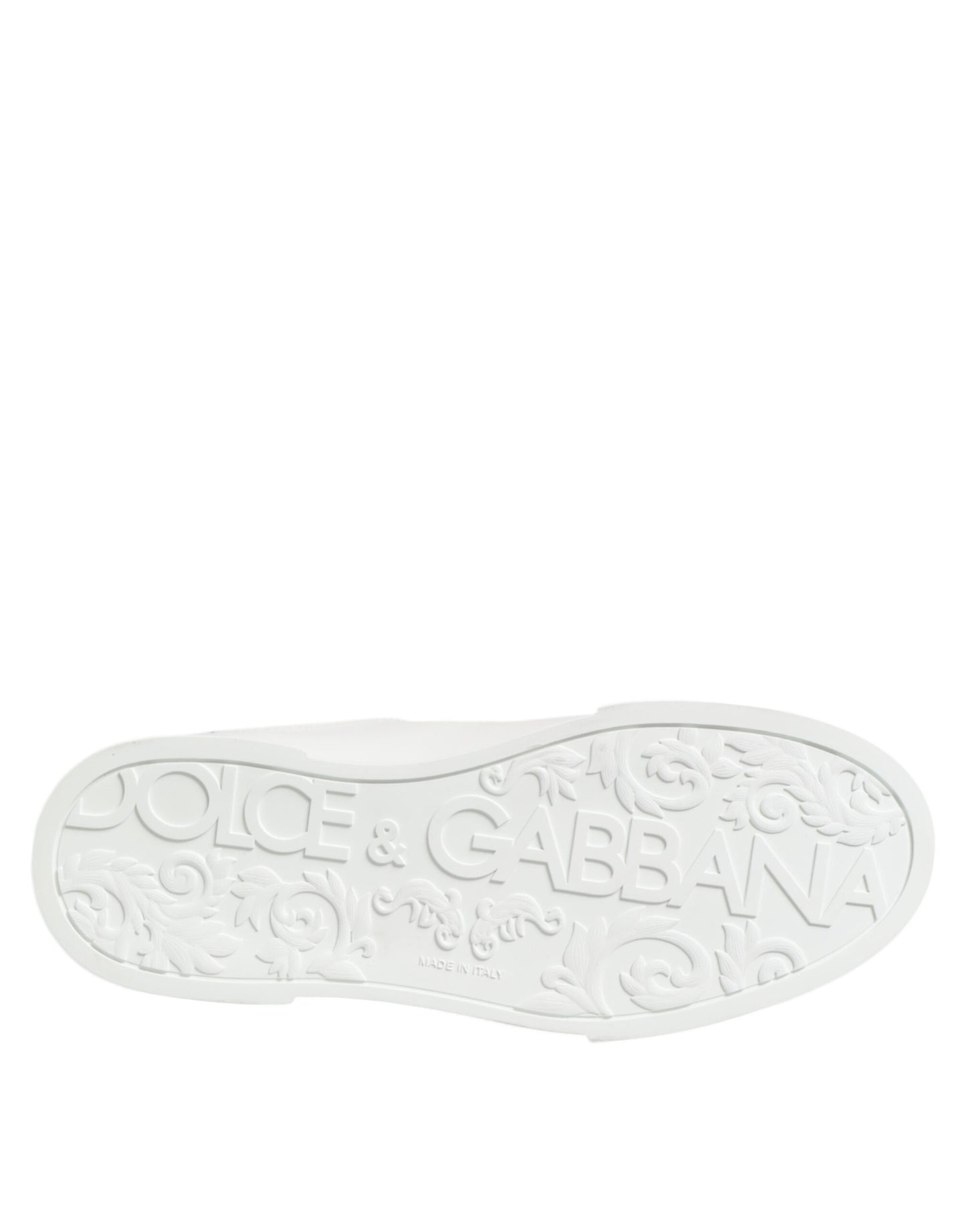 Dolce & Gabbana Black White Leather Portofino Sneakers