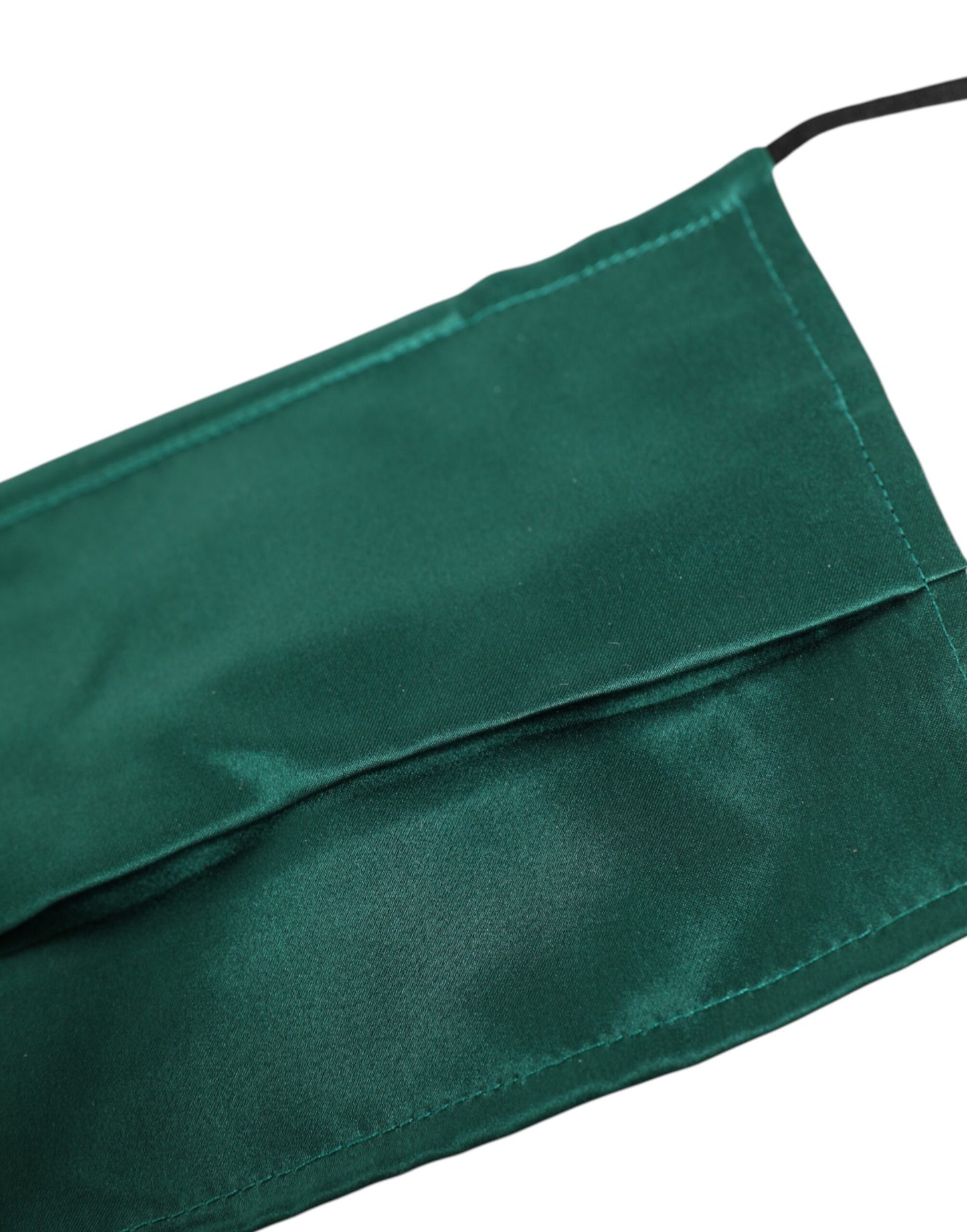 Dolce & Gabbana Green Silk Pleated Face Mask
