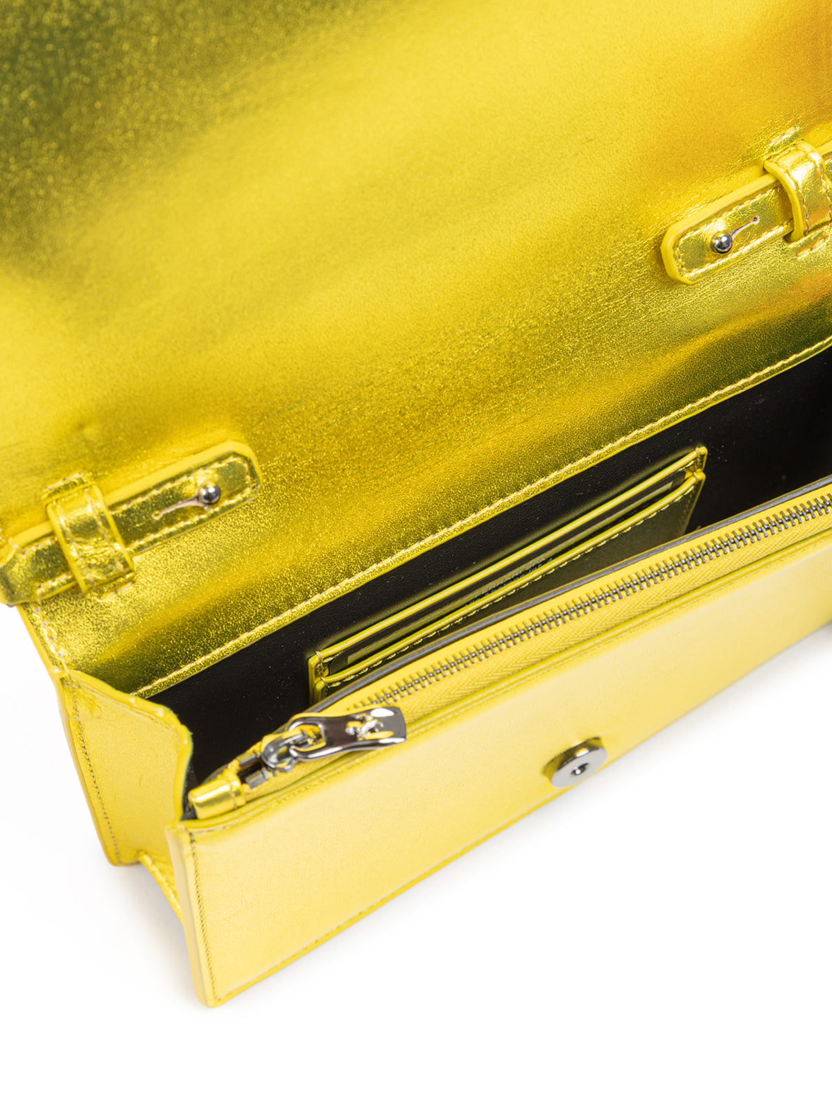 Ferrari Metal Yellow GT Patent Leather Bag with Chain
