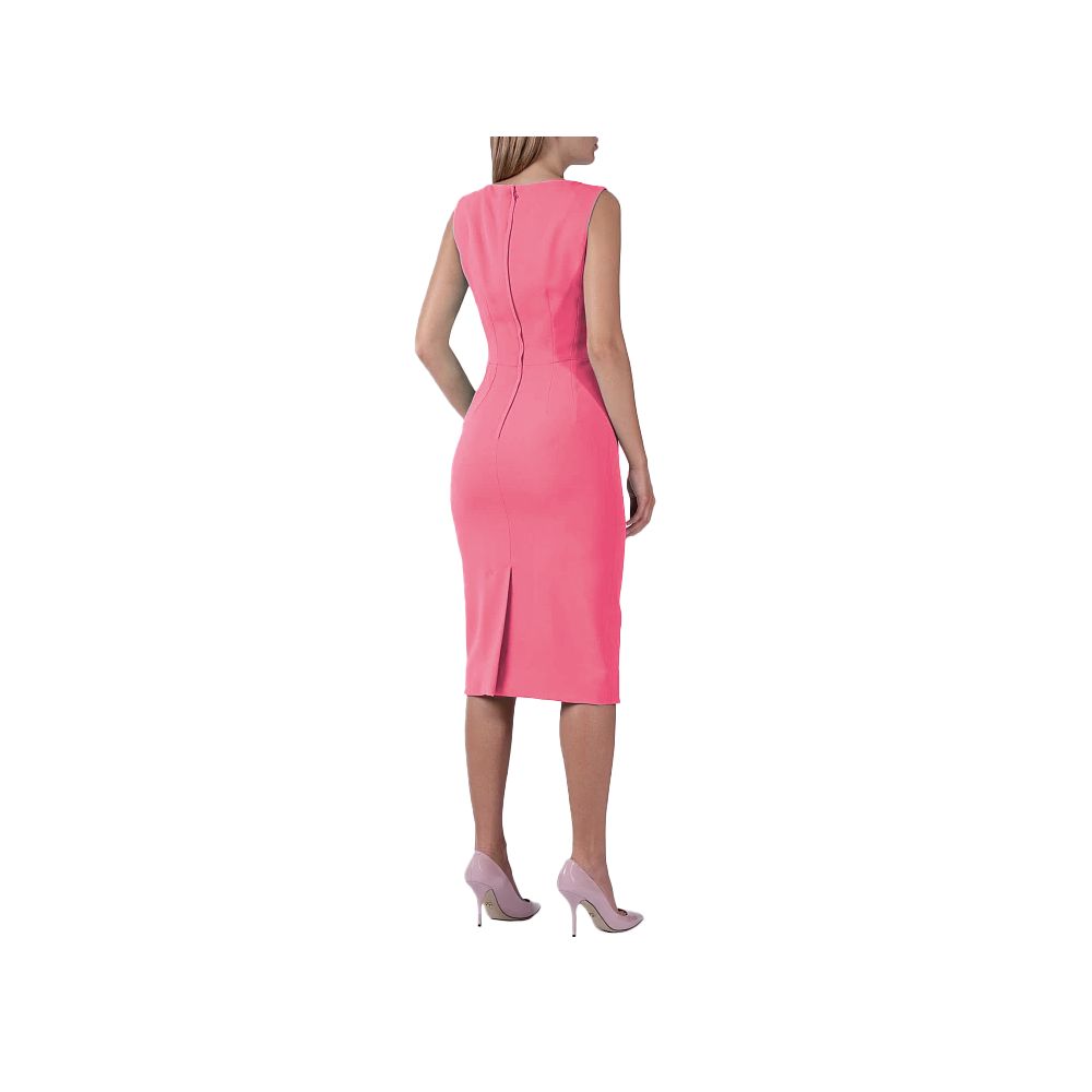 Dolce & Gabbana Pink V-Neck Sheath Dress