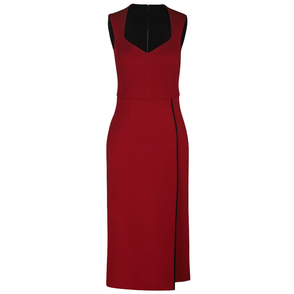 Dolce & Gabbana Red Corset Midi Dress