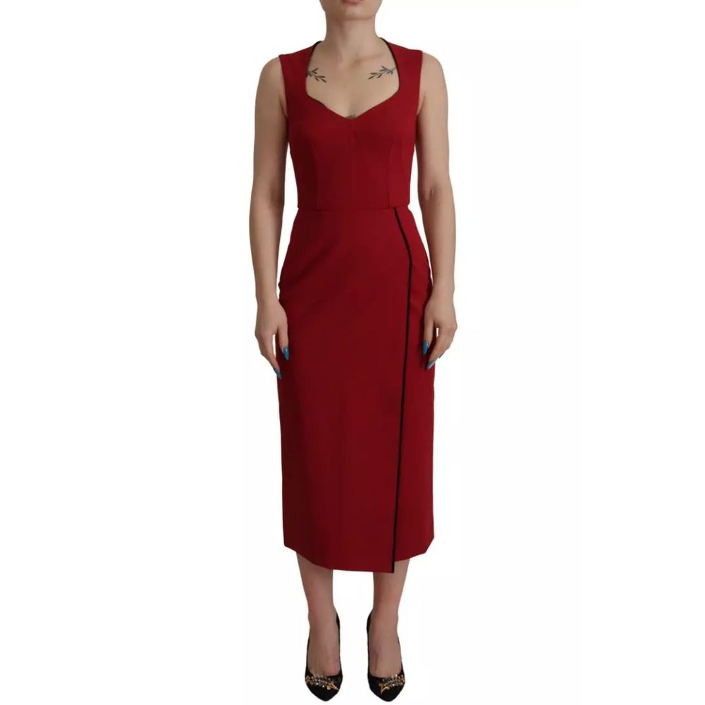 Dolce & Gabbana Red Corset Midi Dress